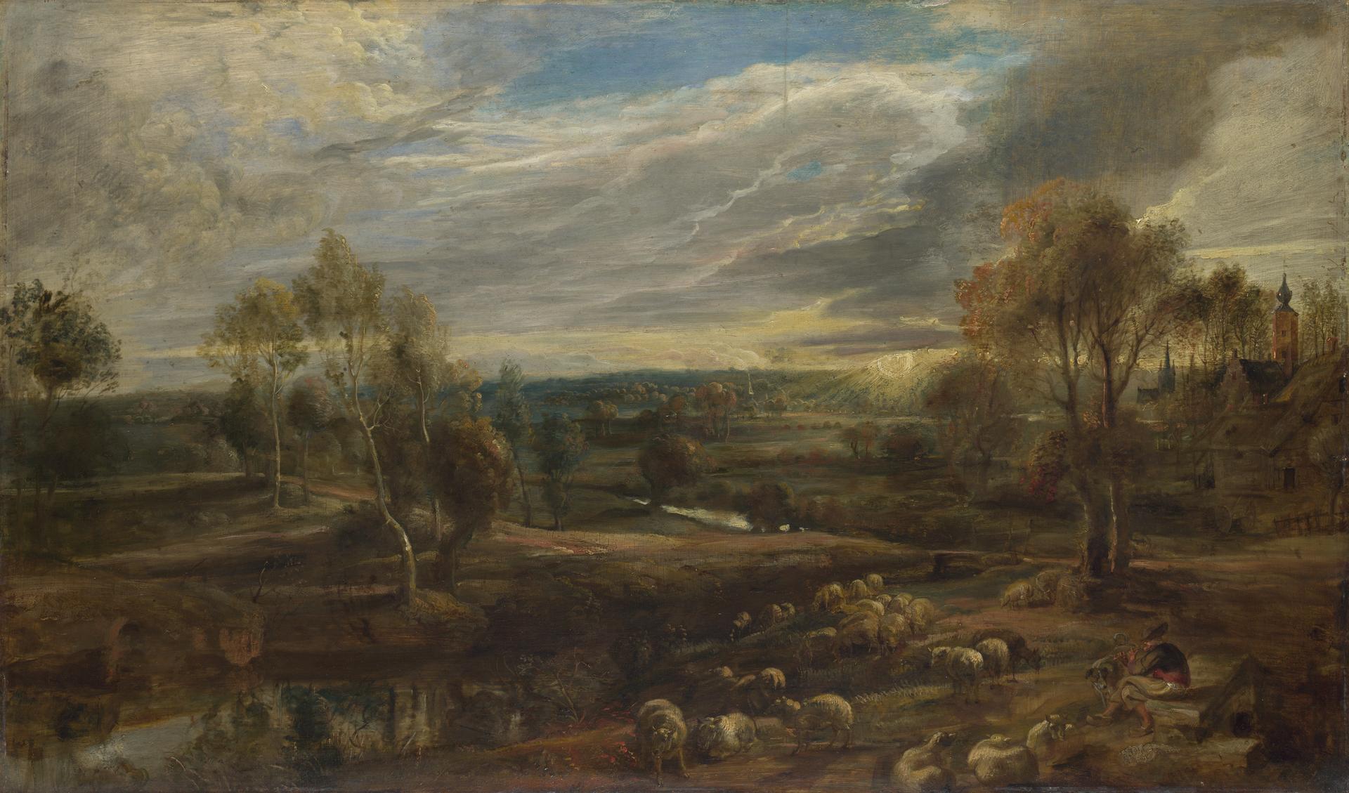 A Landscape with a Shepherd and his Flock by Peter Paul Rubens