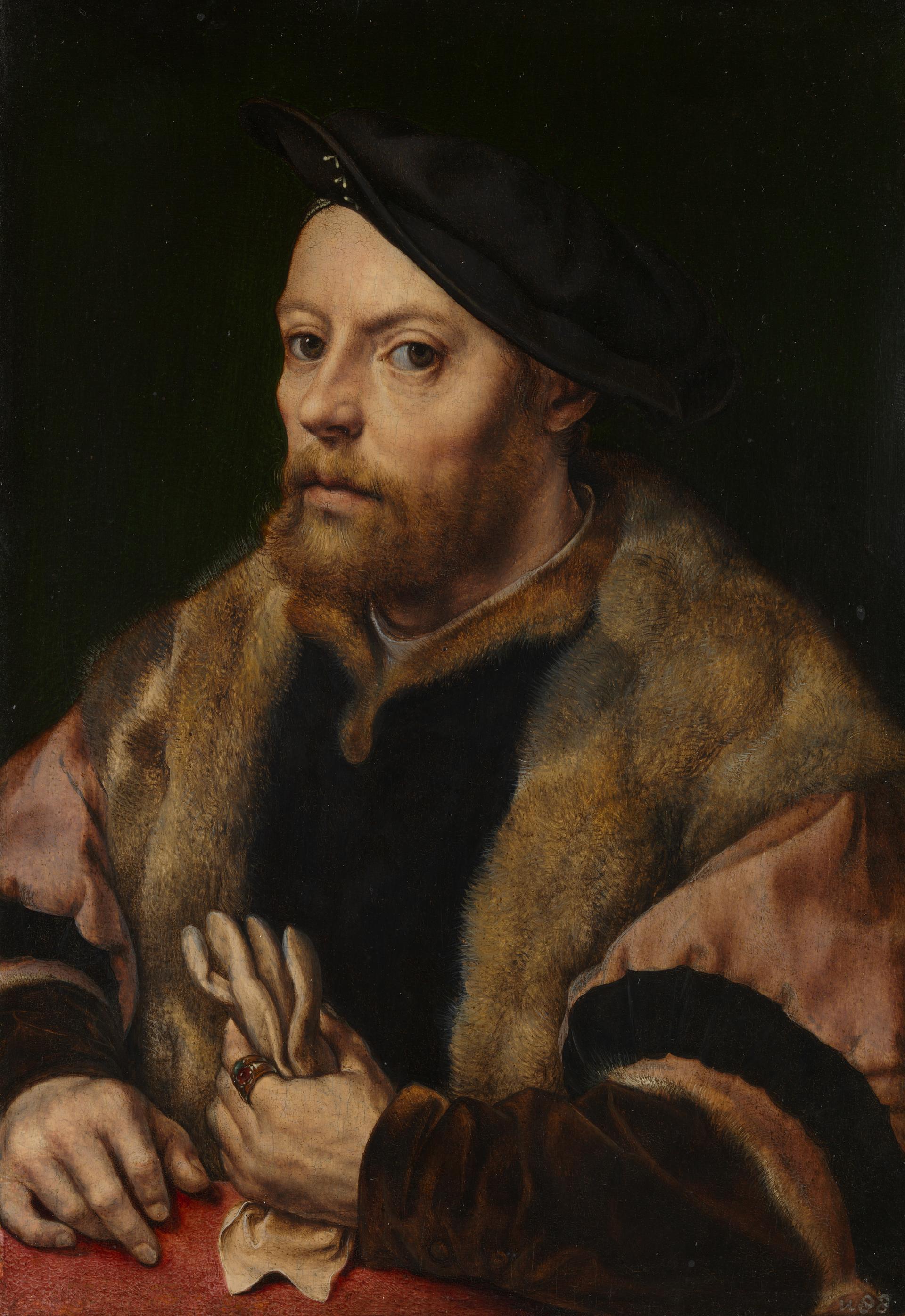 A Man holding a Glove by Jan Gossaert (Jean Gossart)