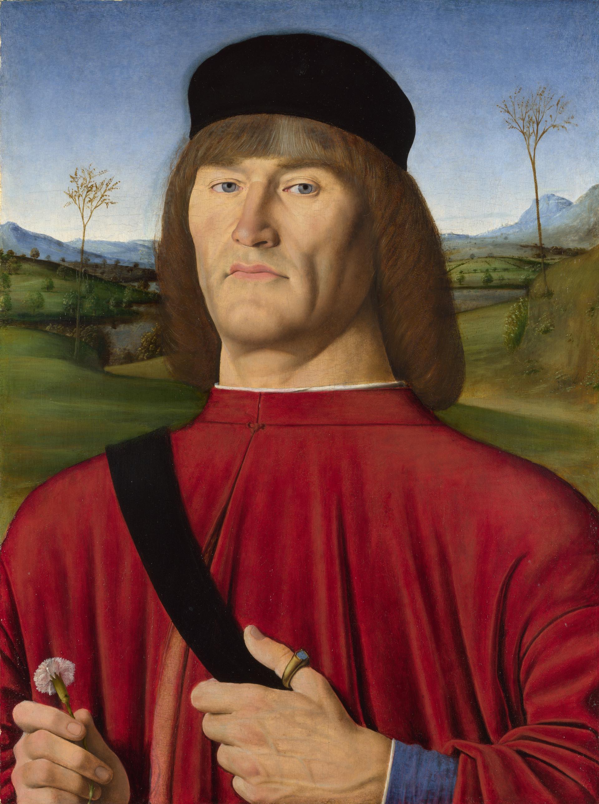 A Man with a Pink by Andrea Solario