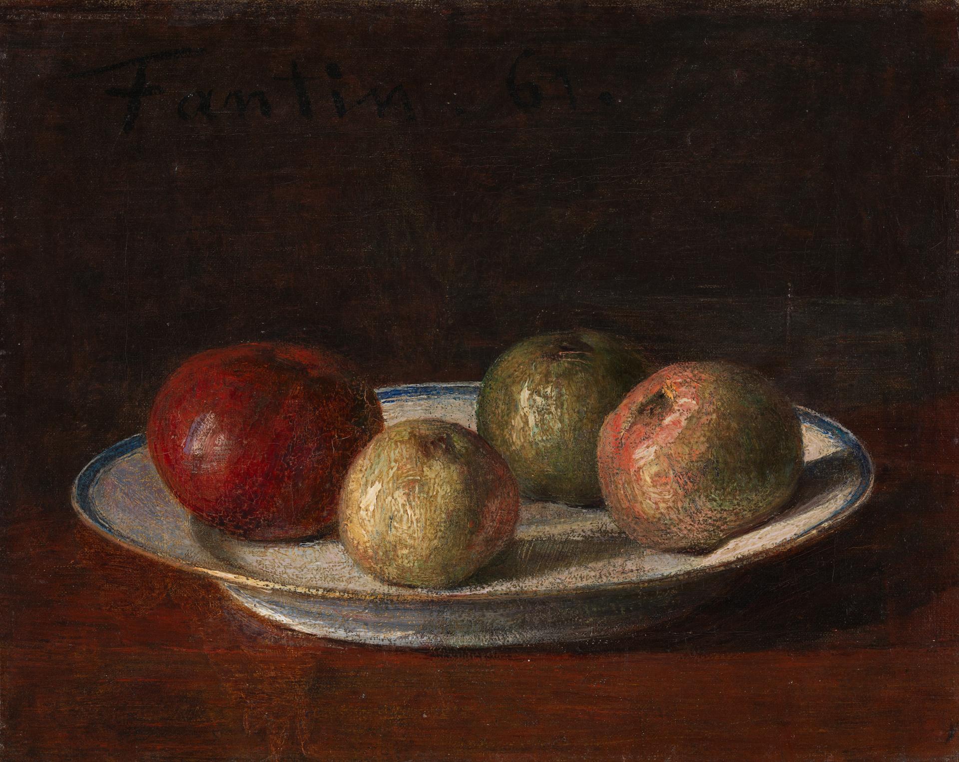 A Plate of Apples by Ignace-Henri-Théodore Fantin-Latour