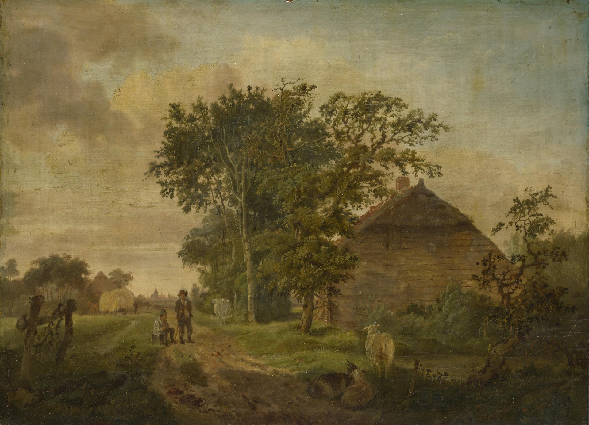 A Road by a Cottage by Jan Cornelis Haccou