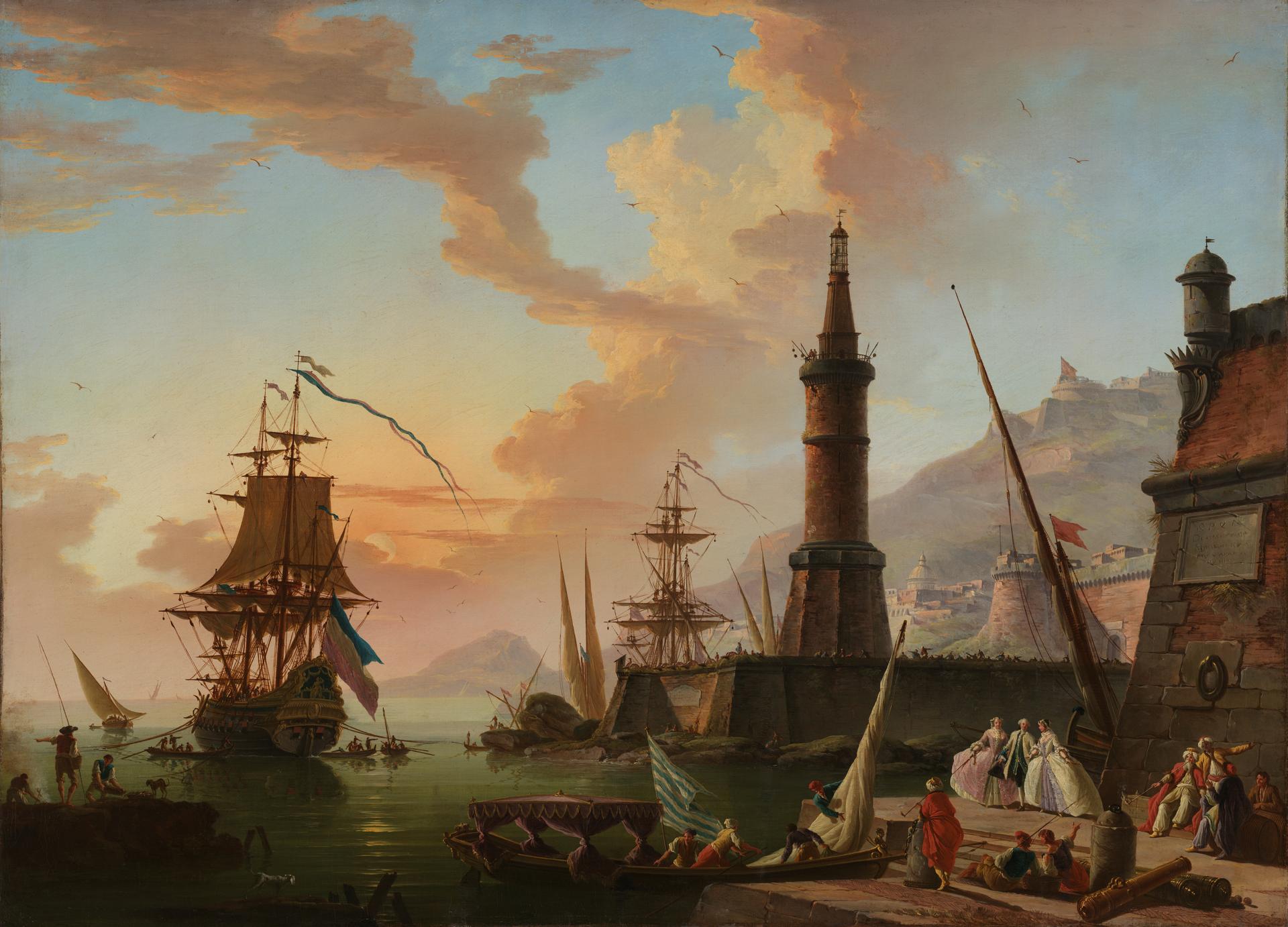 A Seaport by Charles-François de Lacroix