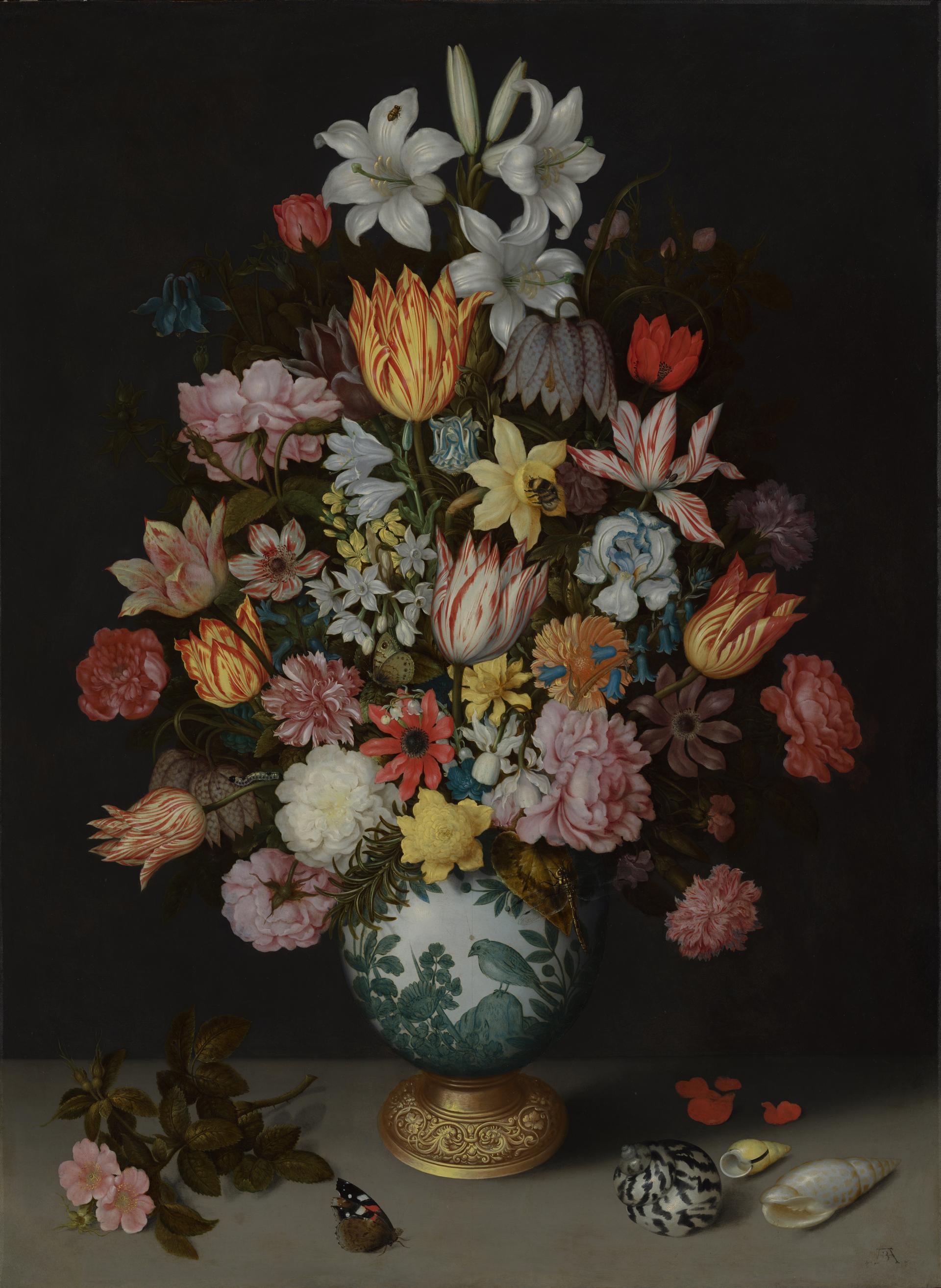 A Still Life of Flowers in a Wan-Li Vase by Ambrosius Bosschaert the Elder