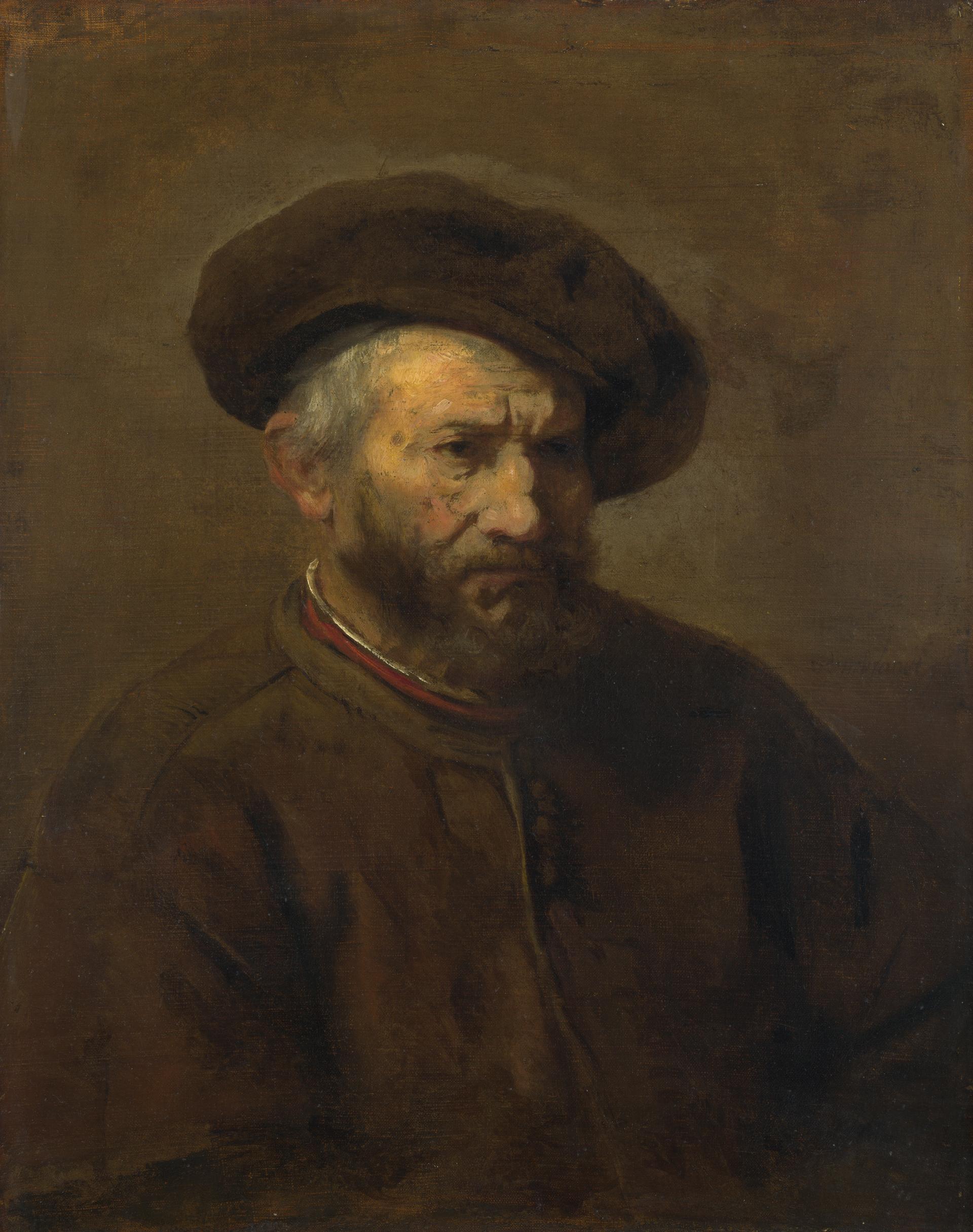 A Study of an Elderly Man in a Cap by Rembrandt