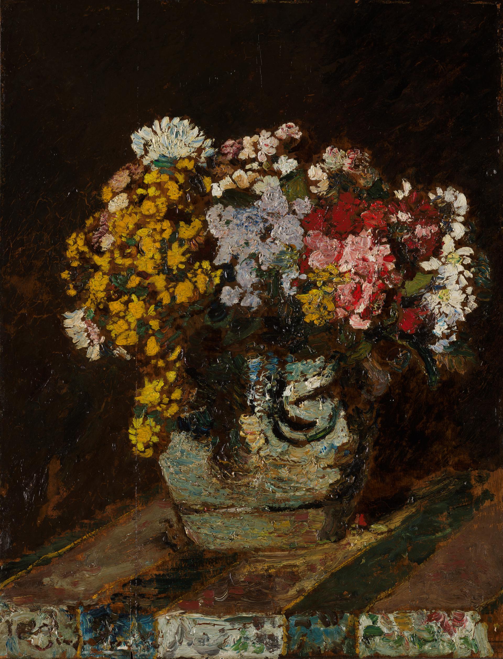 A Vase of Wild Flowers by Adolphe Monticelli