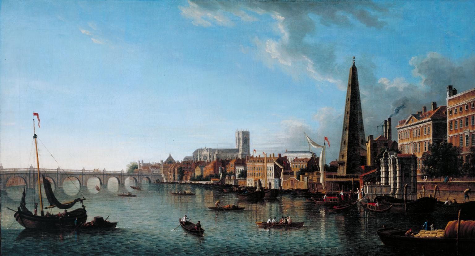A View of the Thames with the York Buildings Water Tower by after Samuel Scott