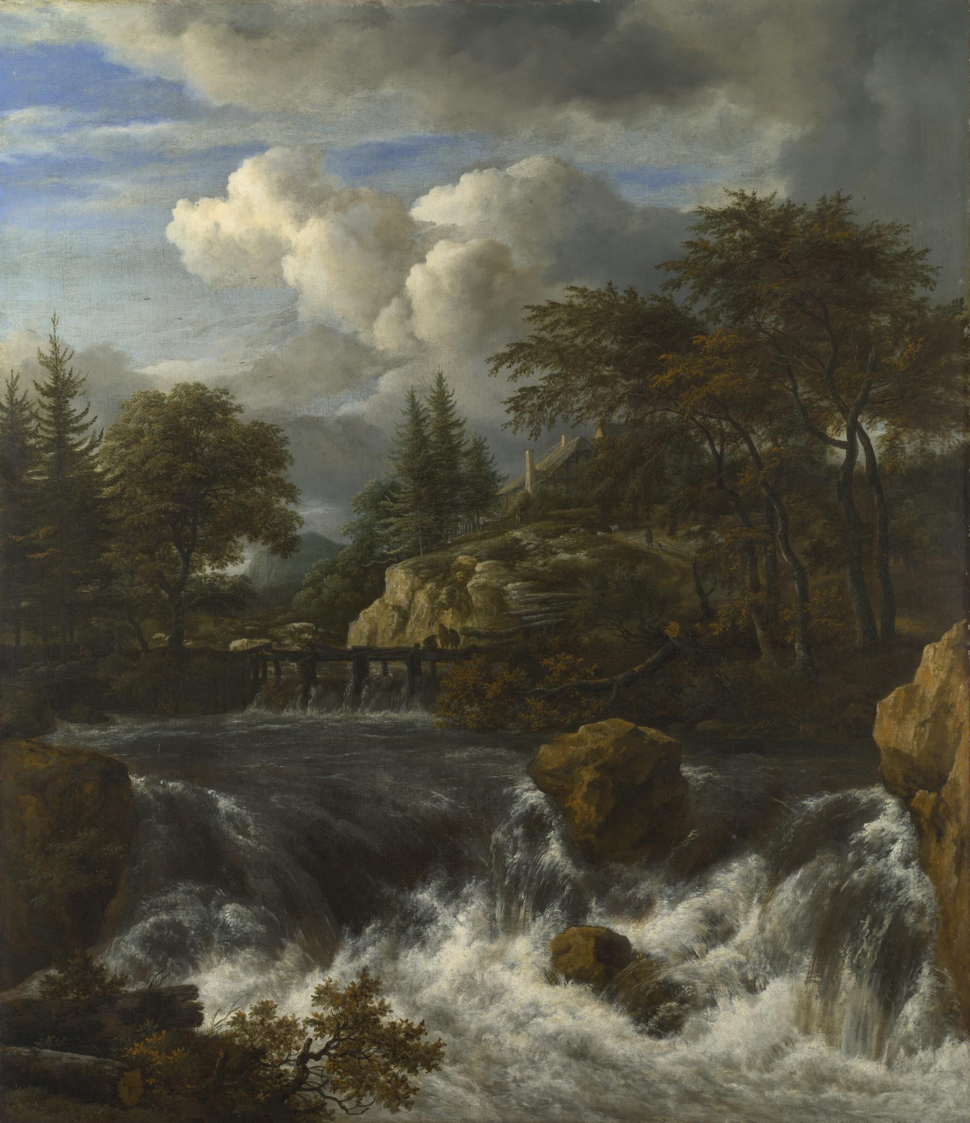 A Waterfall in a Rocky Landscape by Jacob van Ruisdael