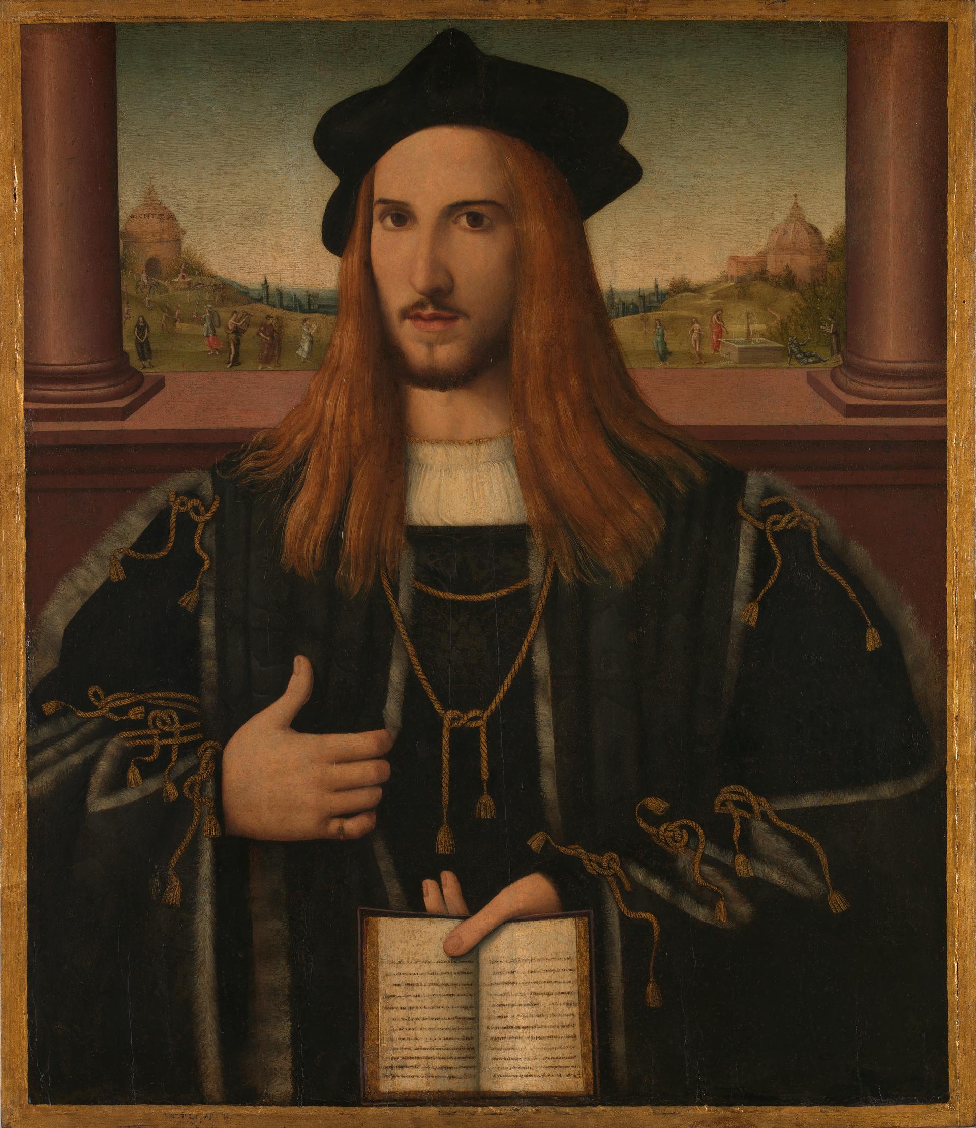 A Young Man with the 'Aeneid' (Alberto III Pio?) by Bernardino Loschi