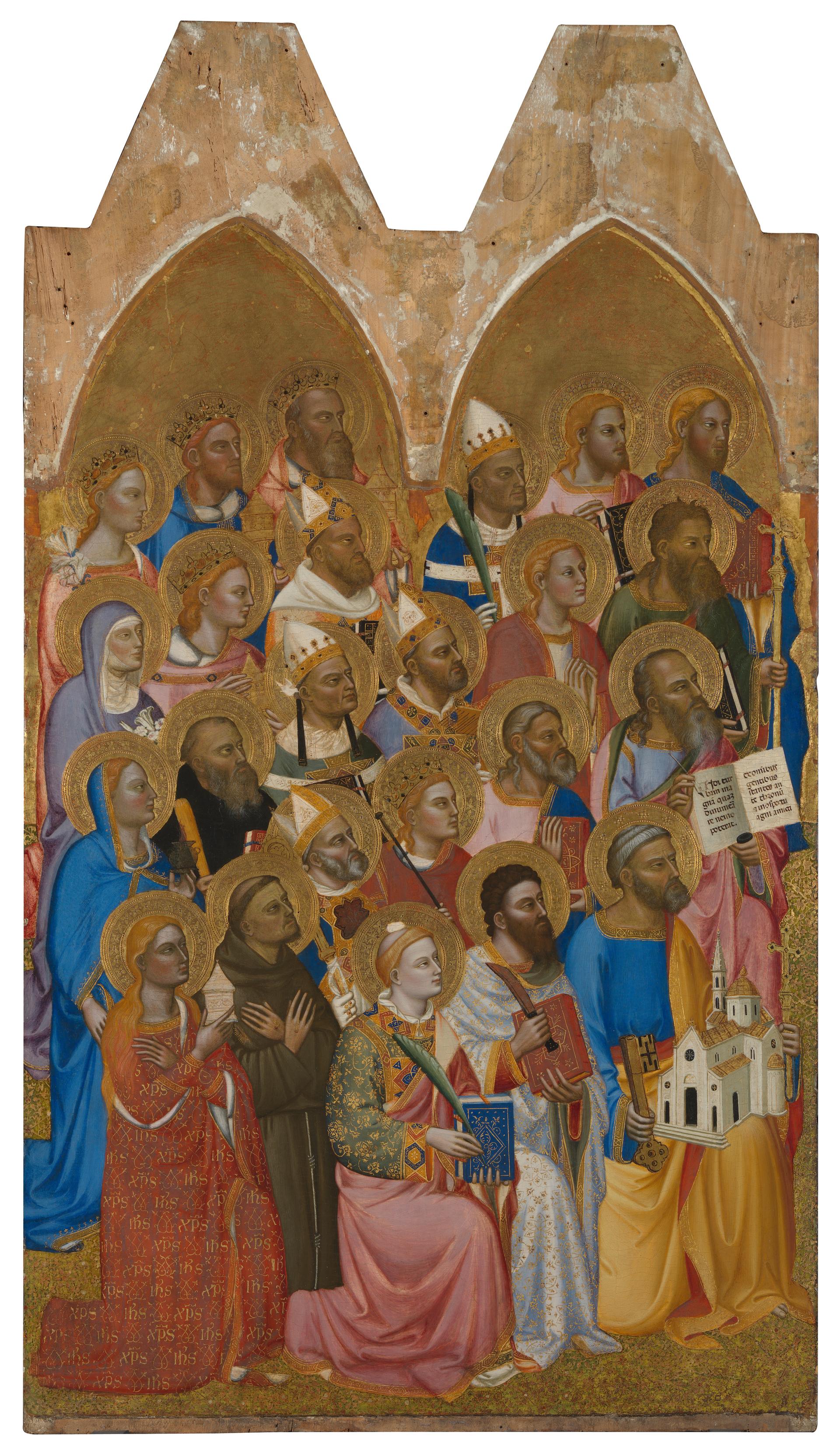 Adoring Saints: Left Main Tier Panel by Jacopo di Cione