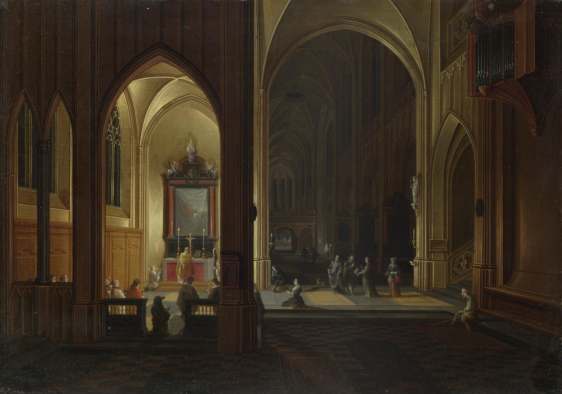 An Evening Service in a Church by Pieter Neeffs the Elder