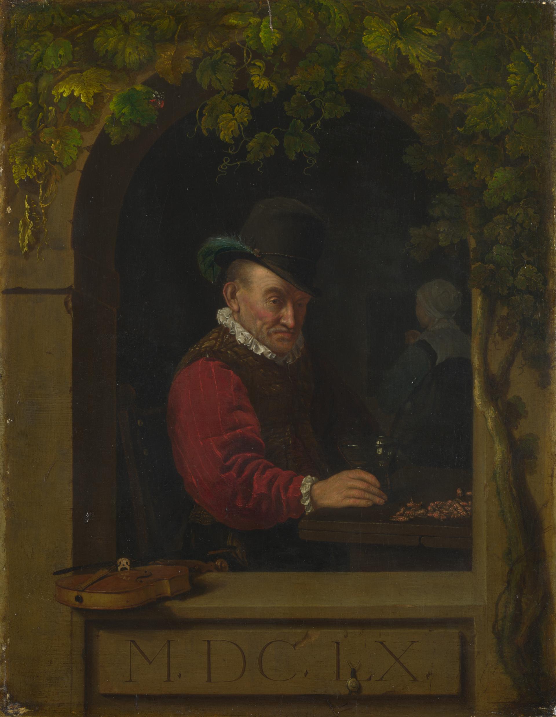 An Old Fiddler by Frans van Mieris the Elder