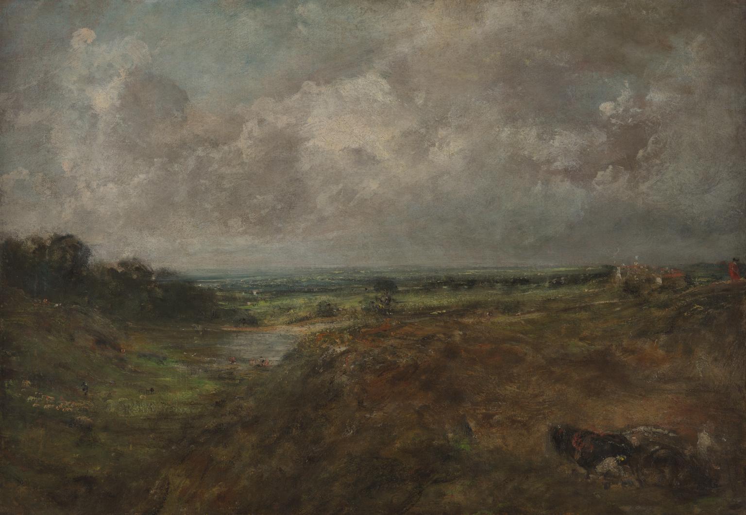 Branch Hill Pond, Hampstead Heath, with a Cart and Carters by John Constable