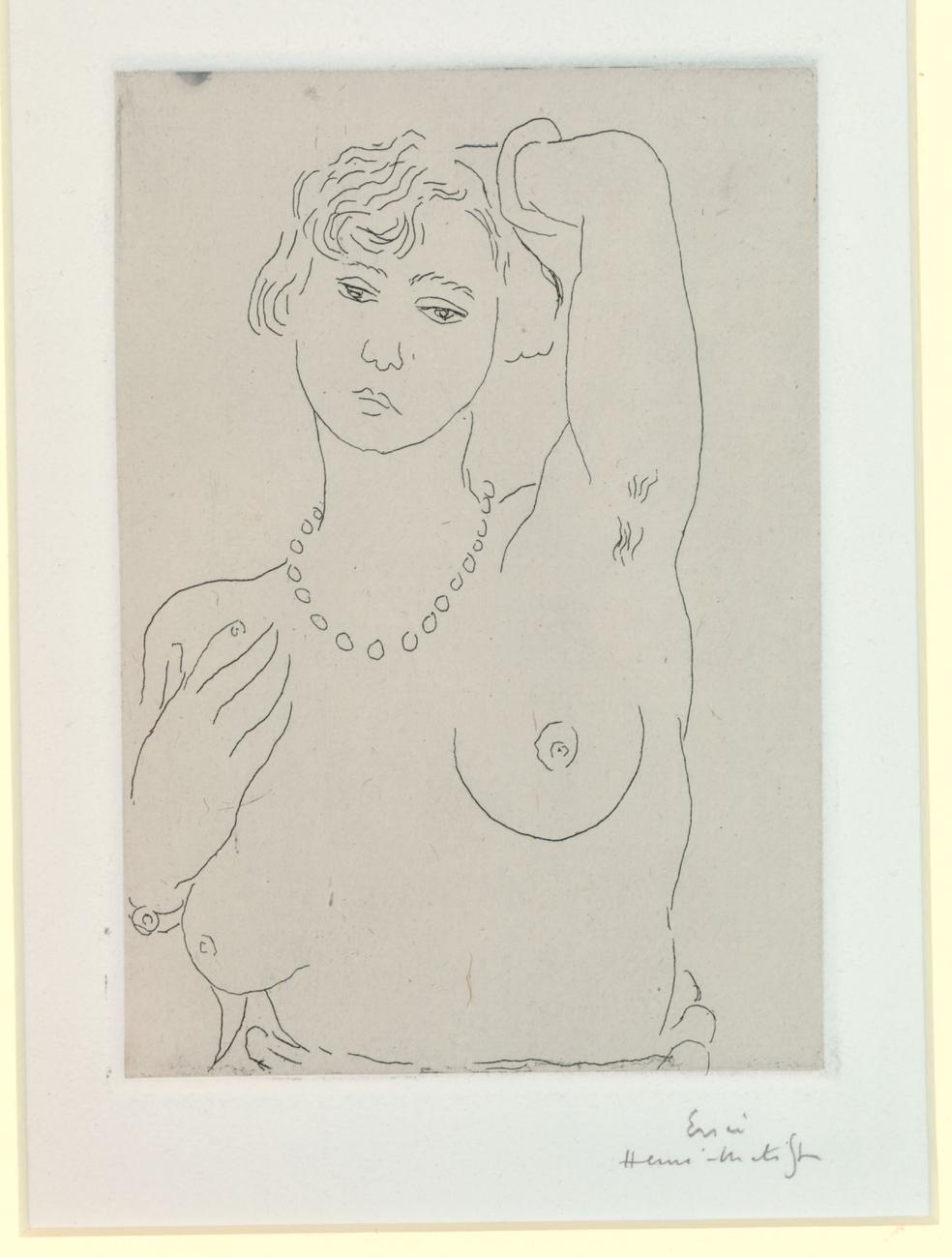 Buste de femme avec collier et bracelet