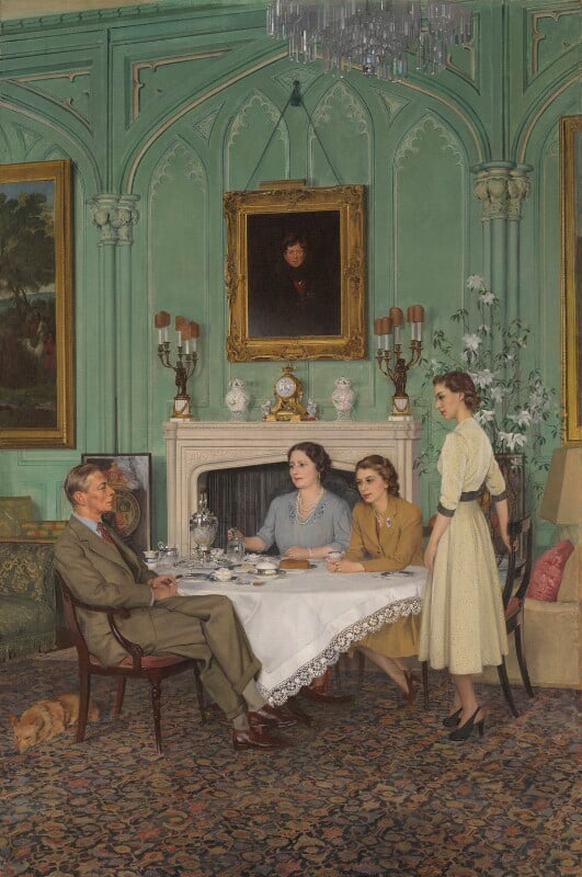 Conversation piece at the Royal Lodge, Windsor by Sir James Gunn