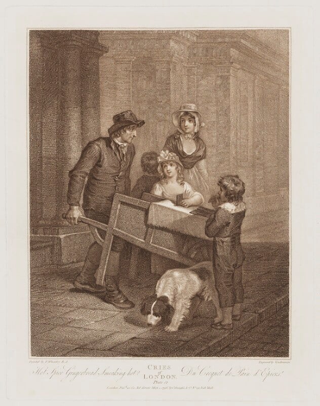 Cries of London Plate 12 Hot Spice Gingerbread Smoaking hot! Du Croquet de Pain d'Epices! by Colnaghi & Co