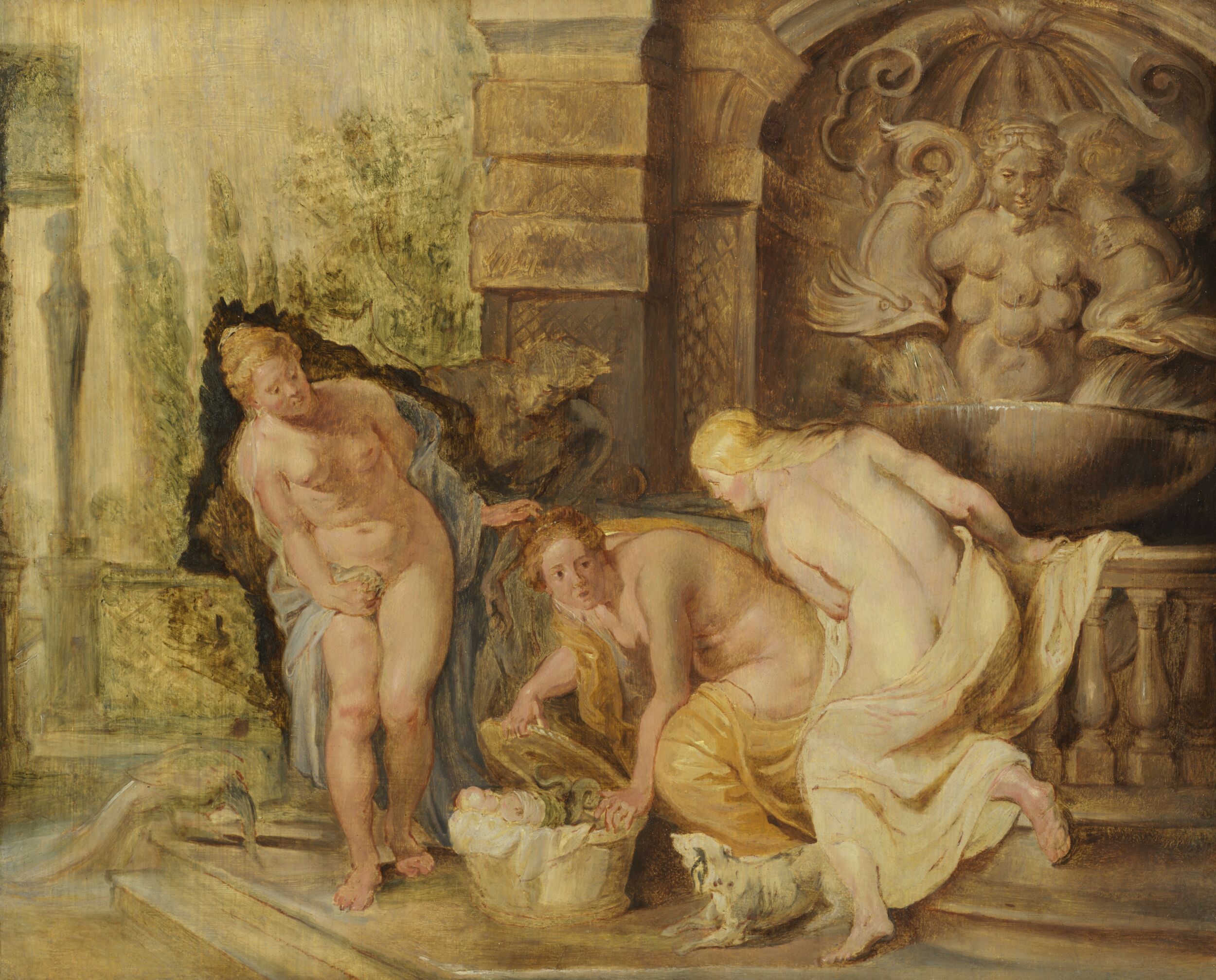 Daughters of Cecrops discovering Erichthonius by Peter Paul Rubens