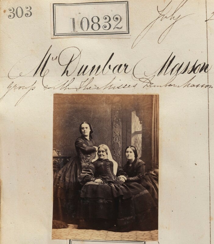 Elizabeth Dunbar Masson; Margaret Dunbar Masson (née Dunbar); Phoebe Ann ('Annie') von und zu Gilsa (née Dunbar Masson) by Camille Silvy