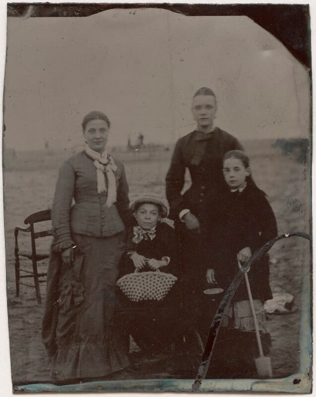 Family group (Four unknown sitters) by Unknown photographer