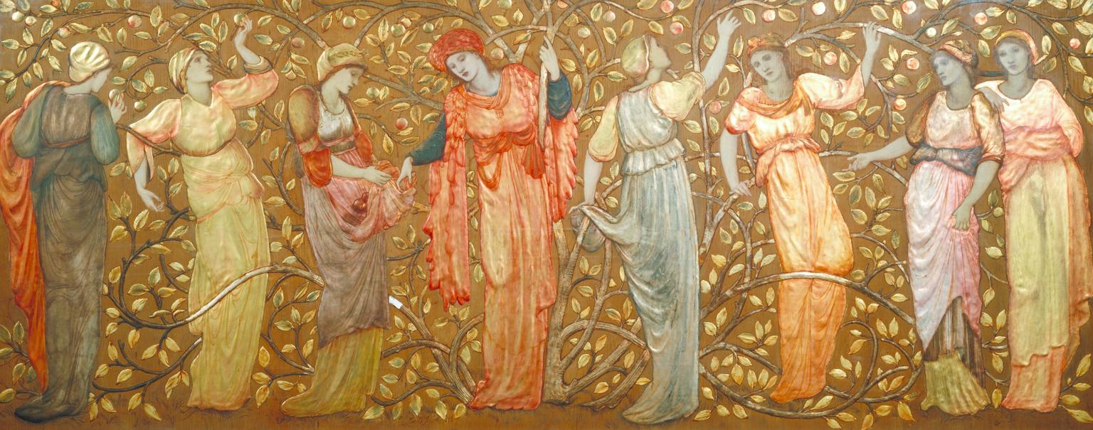 Frieze of Eight Women Gathering Apples by Sir Edward Coley Burne-Jones, Bt