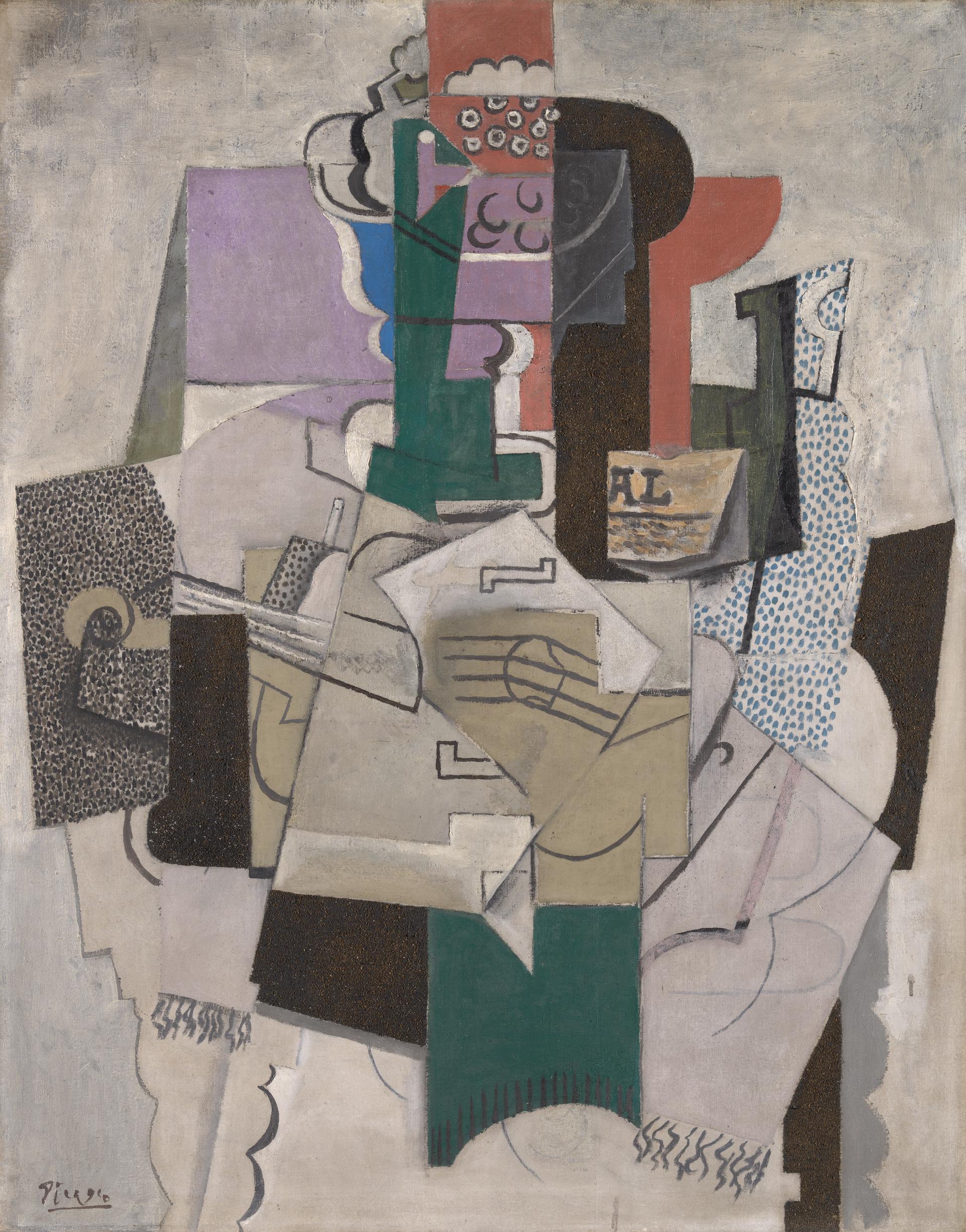Fruit Dish, Bottle and Violin by Pablo Picasso