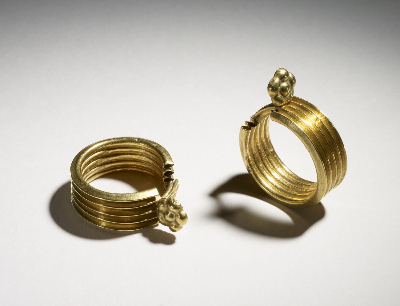 Gold earrings and bangles
