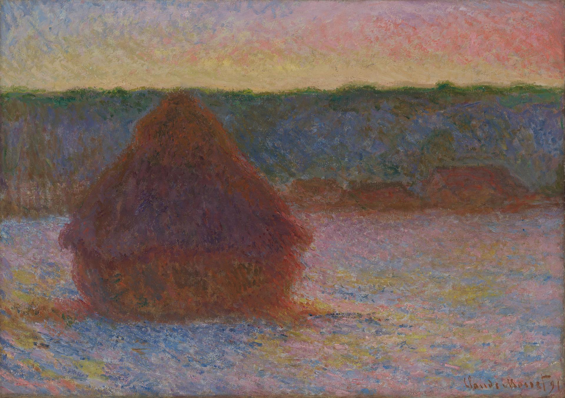 Grainstack (Sunset: winter) by Claude Monet