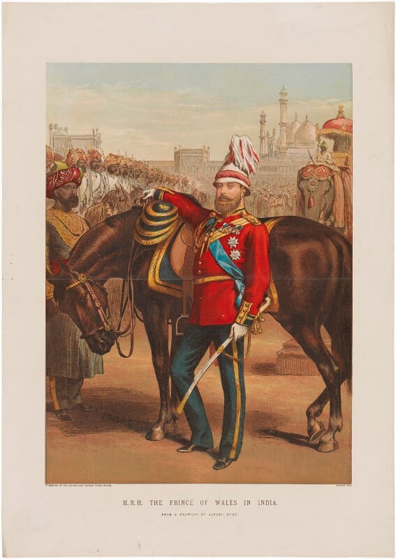 'HRH The Prince of Wales in India' (King Edward VII and unknown sitters) by Alfred Hunt