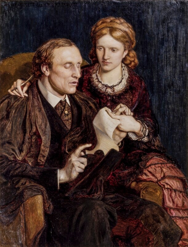 Henry Fawcett; Dame Millicent Fawcett by Ford Madox Brown