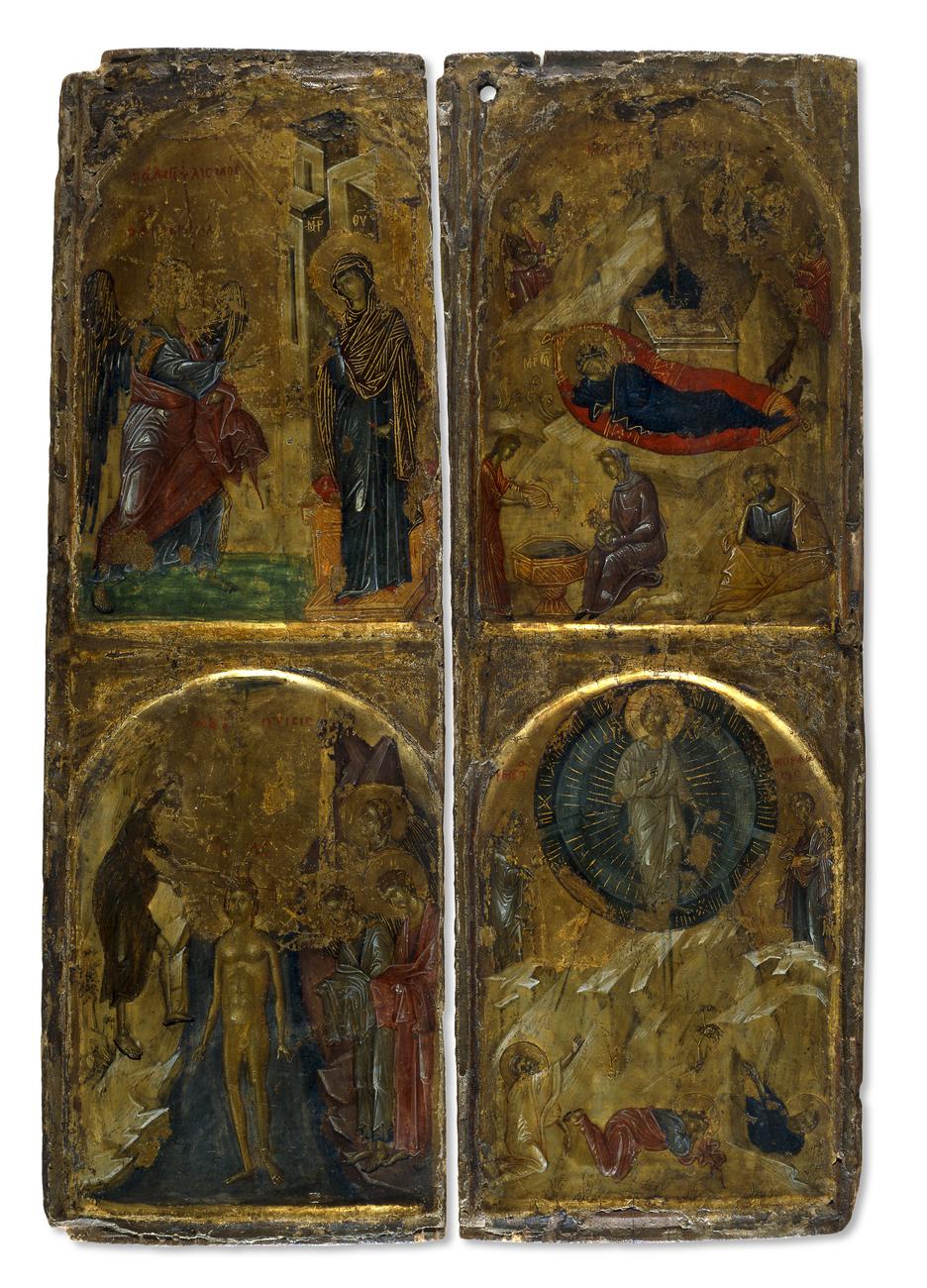 Icon with four Church Feasts