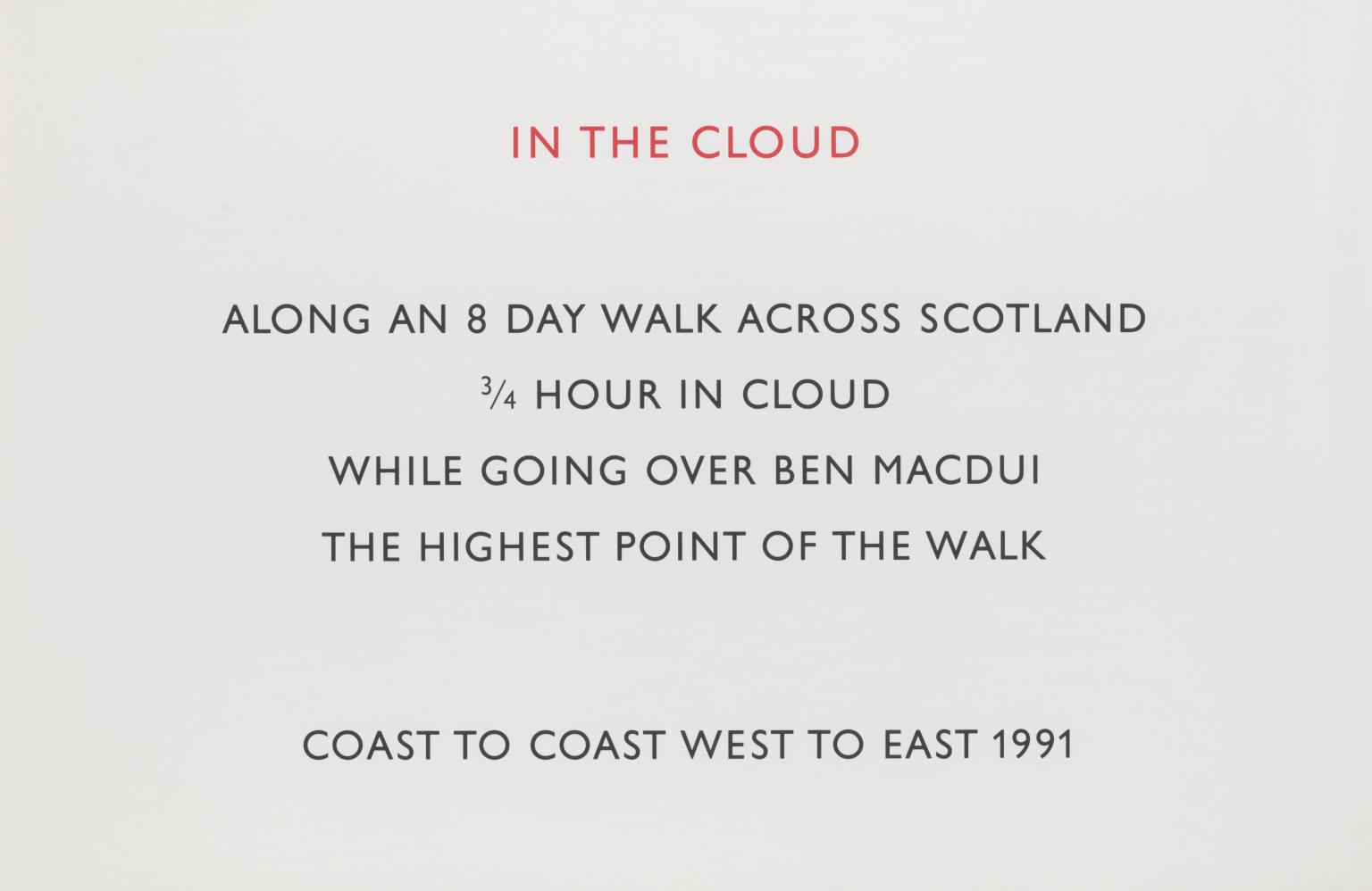 In the Cloud by Richard Long CBE