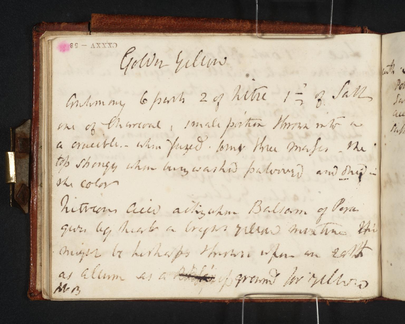 Inscription by Turner: Notes from Nicholson’s ‘Dictionary of Practical and Theoretical Chemistry’ by Joseph Mallord William Turner
