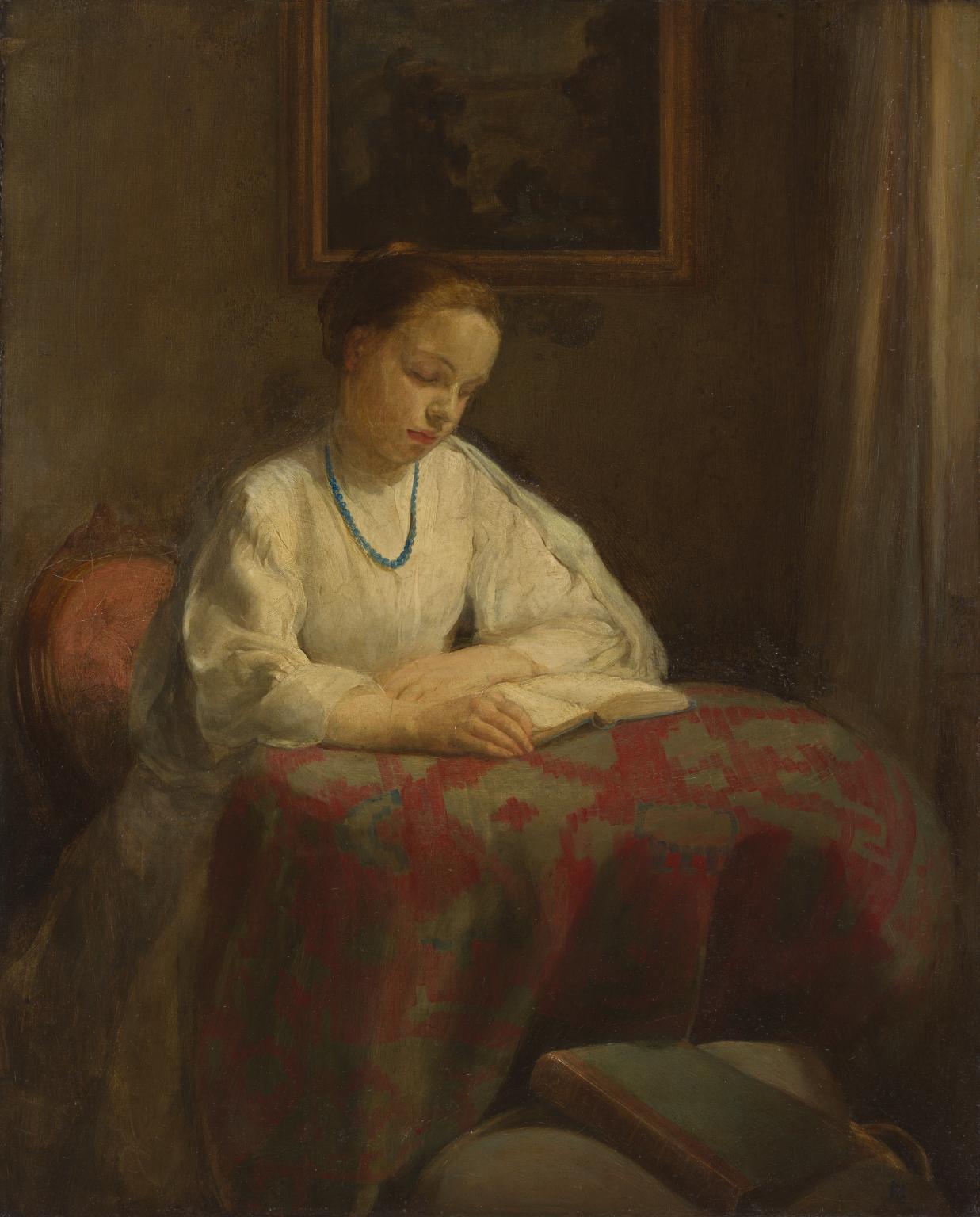 Interior: Girl Reading by Mary McEvoy