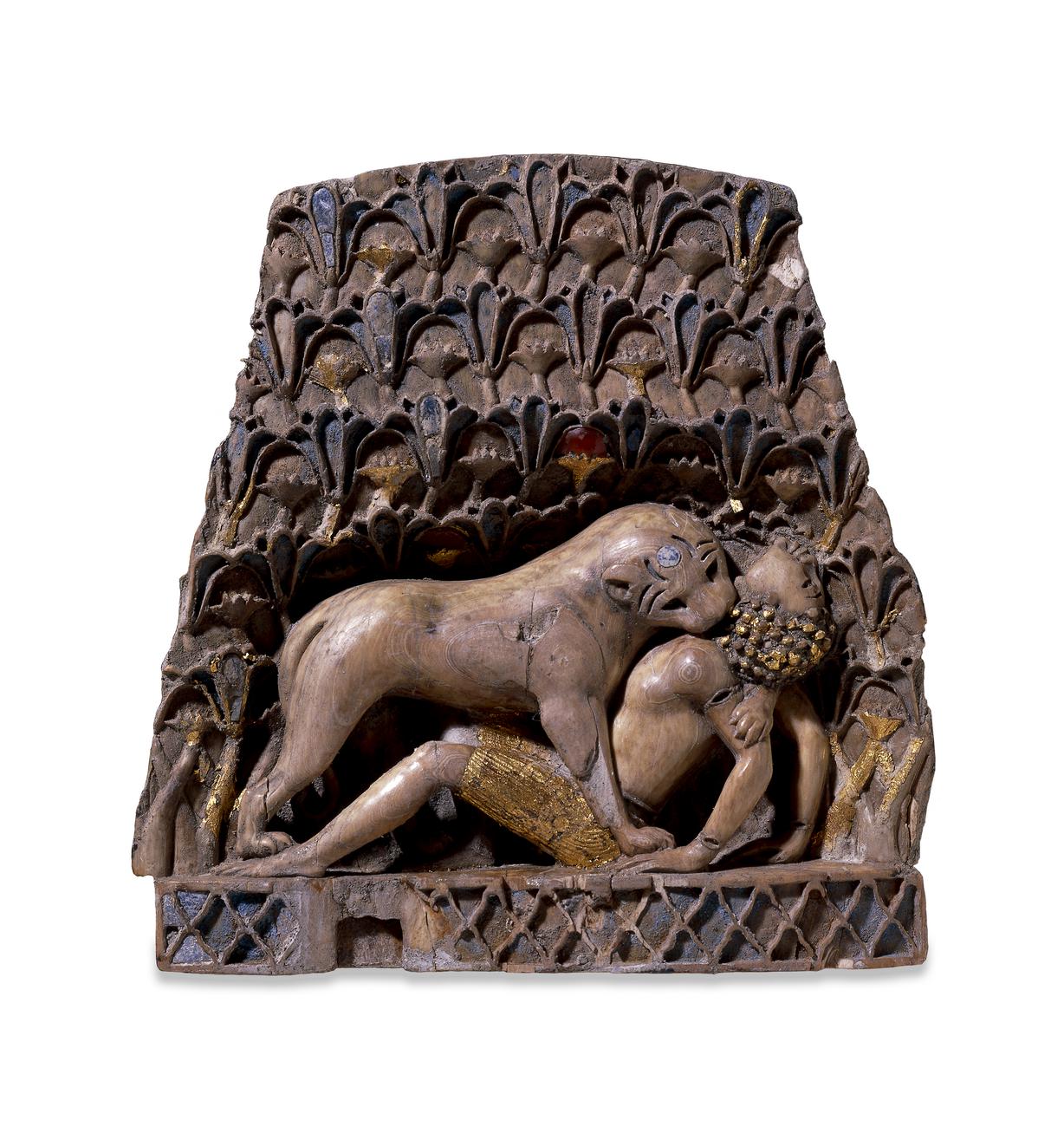Ivory plaque of a lioness