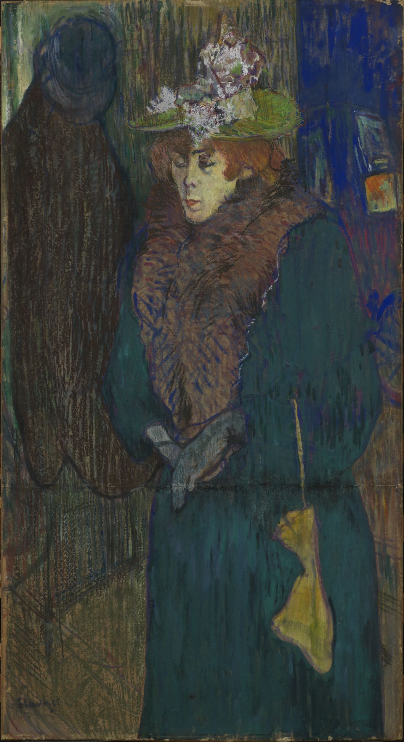 Jane Avril in the Entrance to the Moulin Rouge by Henri de Toulouse-Lautrec