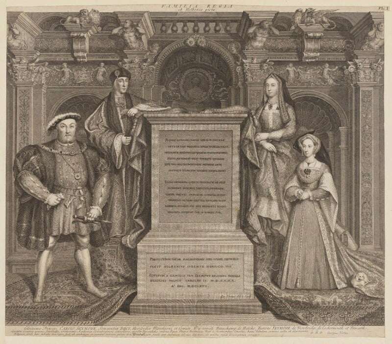 King Henry VIII; King Henry VII; Elizabeth of York; Jane Seymour by Hans Holbein the Younger