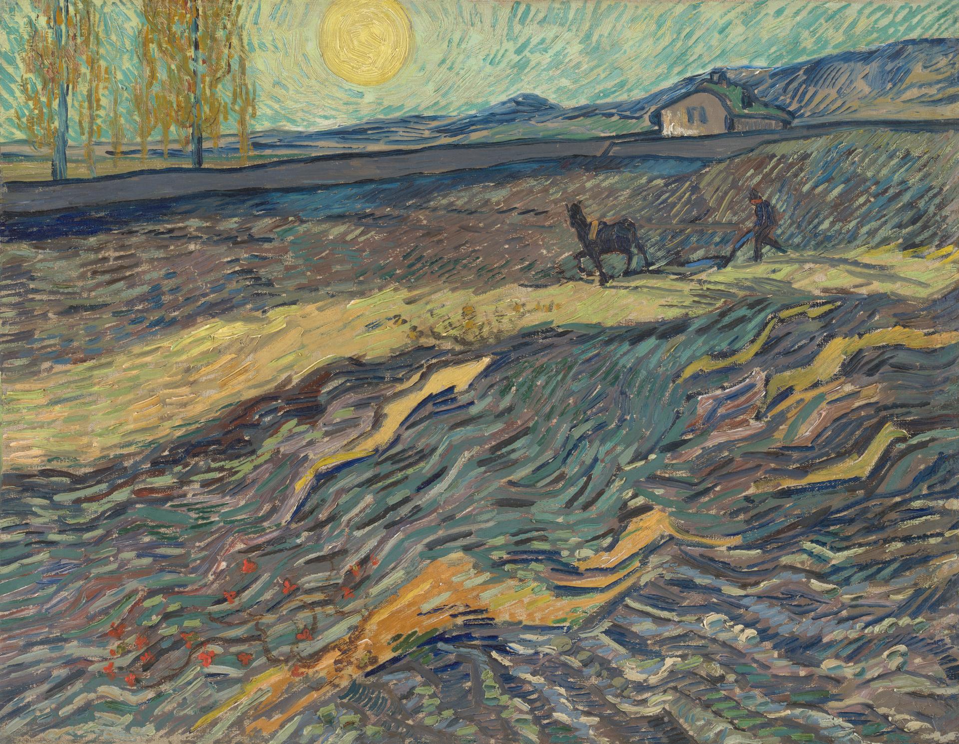 Landscape with Ploughman by Vincent van Gogh