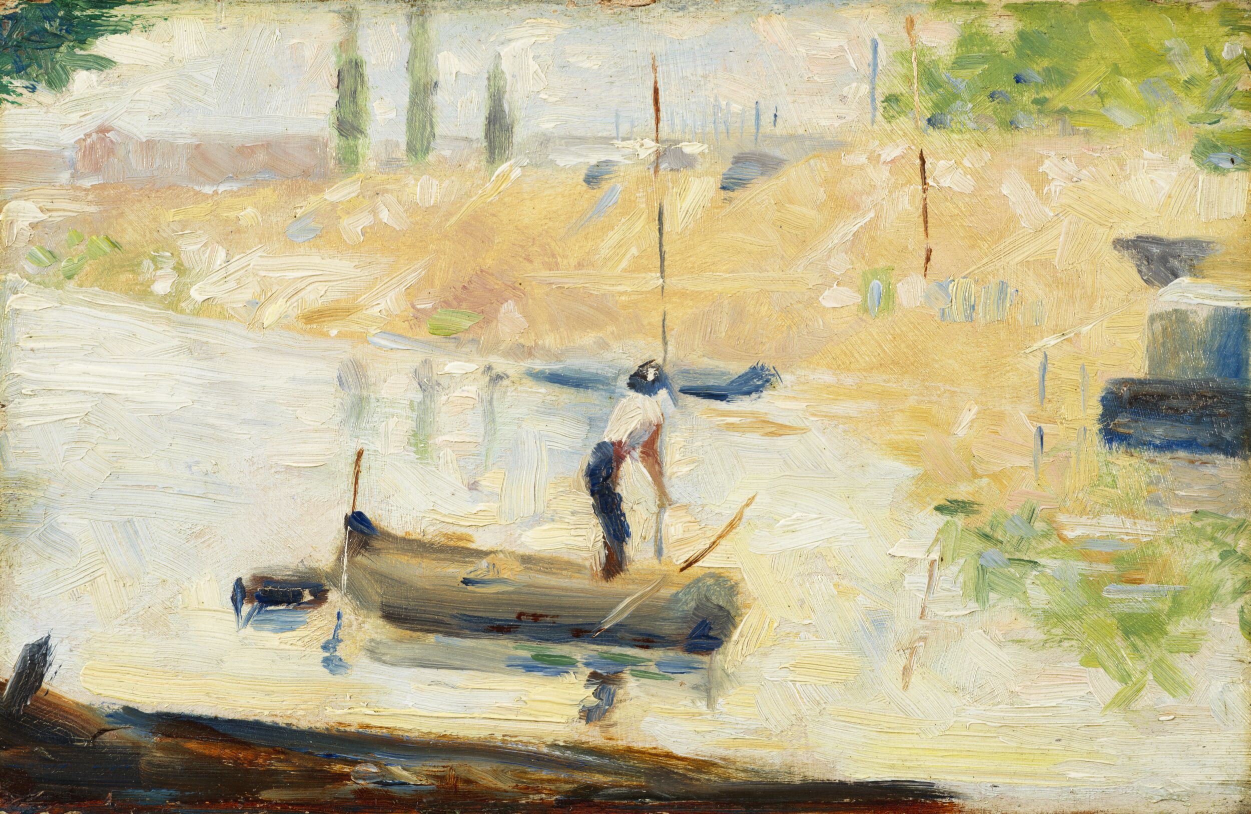 Man in a boat by Georges Seurat