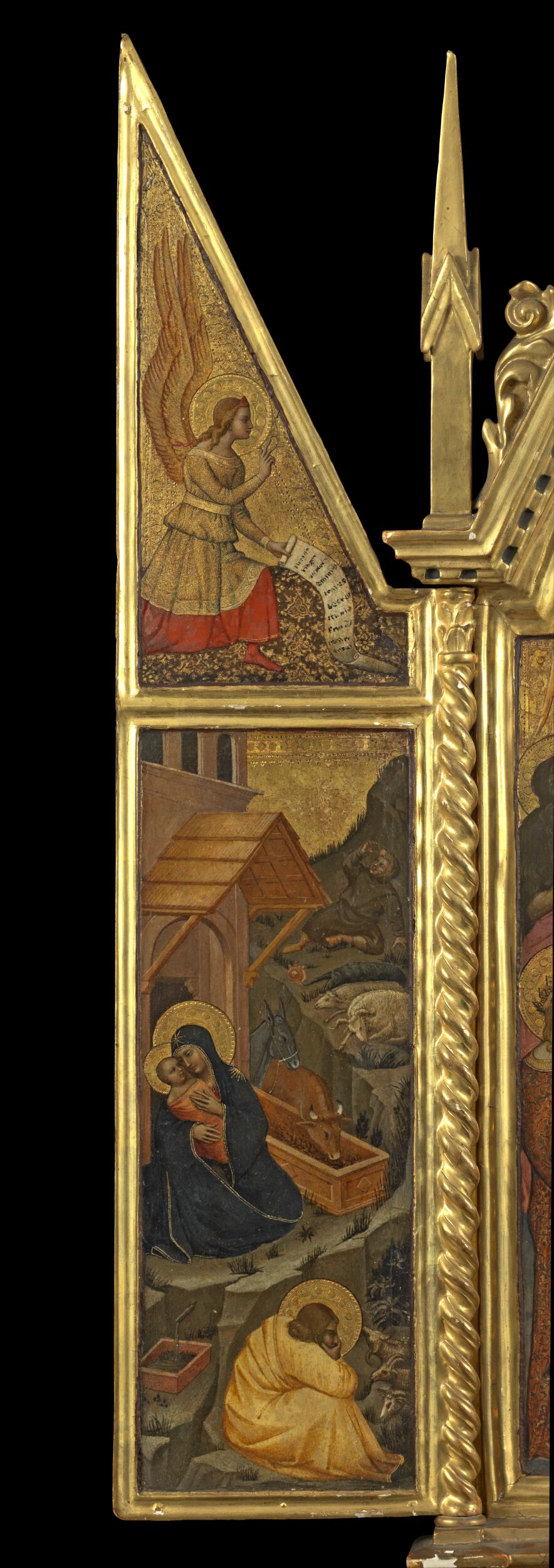 Nativity with Angel of the Annunciation - above (left panel) by Italy (Florence) mid-14th century