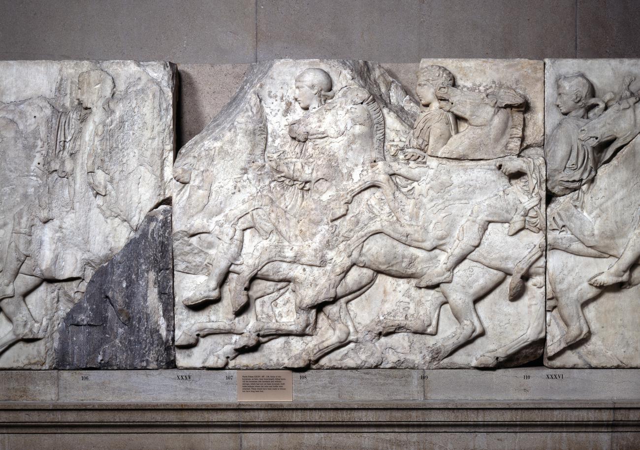 North frieze of horsemen