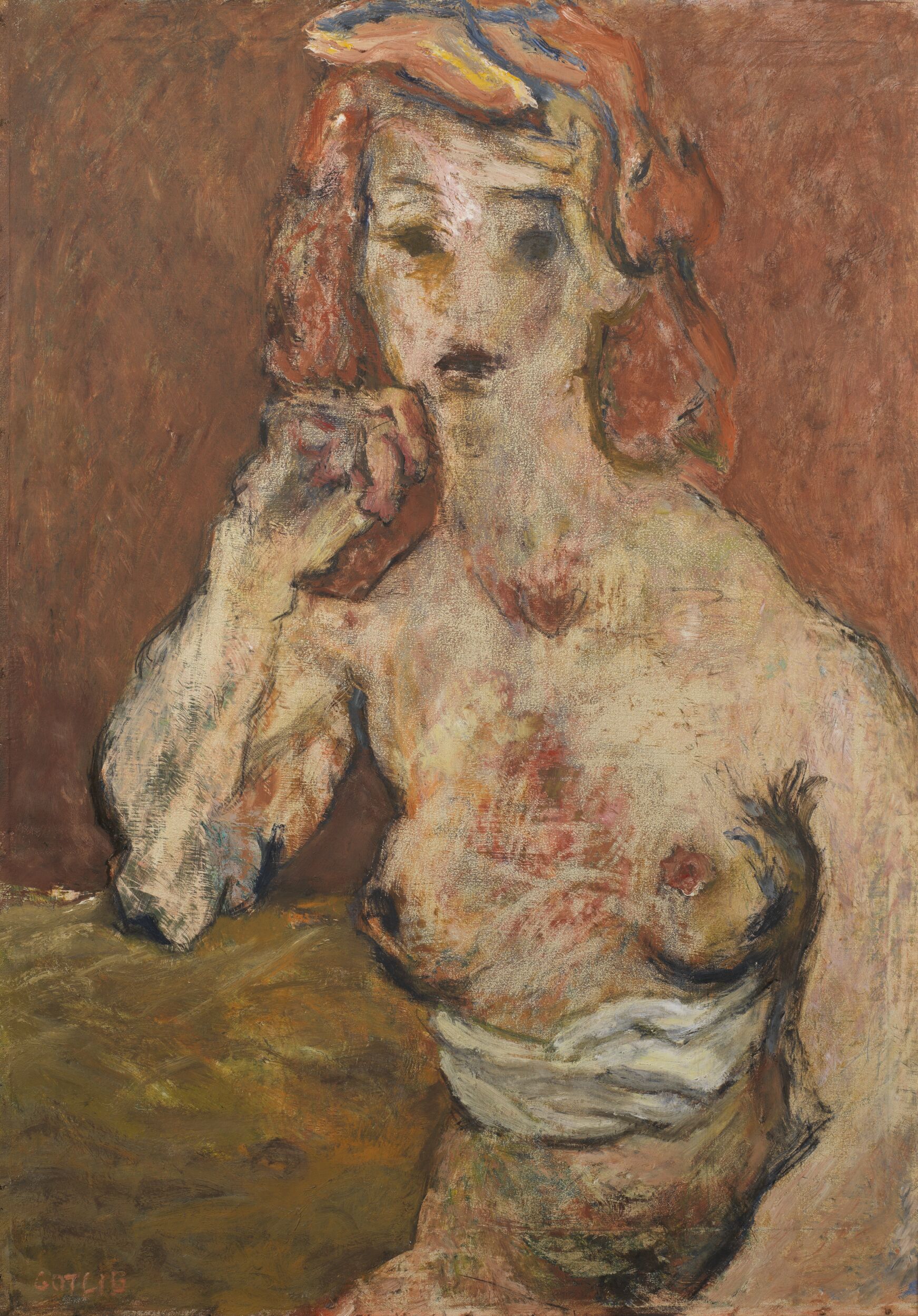 Nude with White Towel by Henryk Gotlib