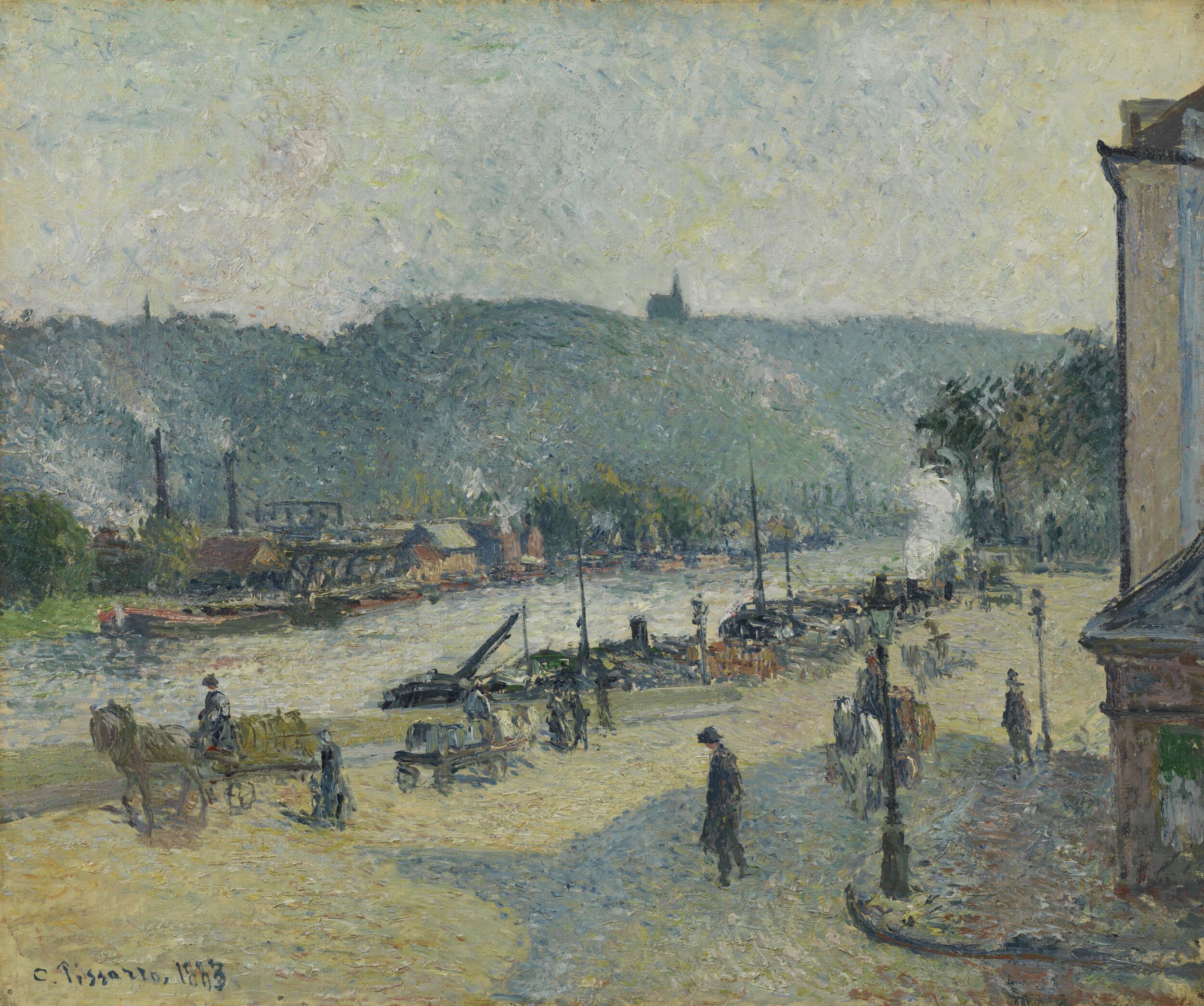Place Lafayette, Rouen by Camille Pissarro