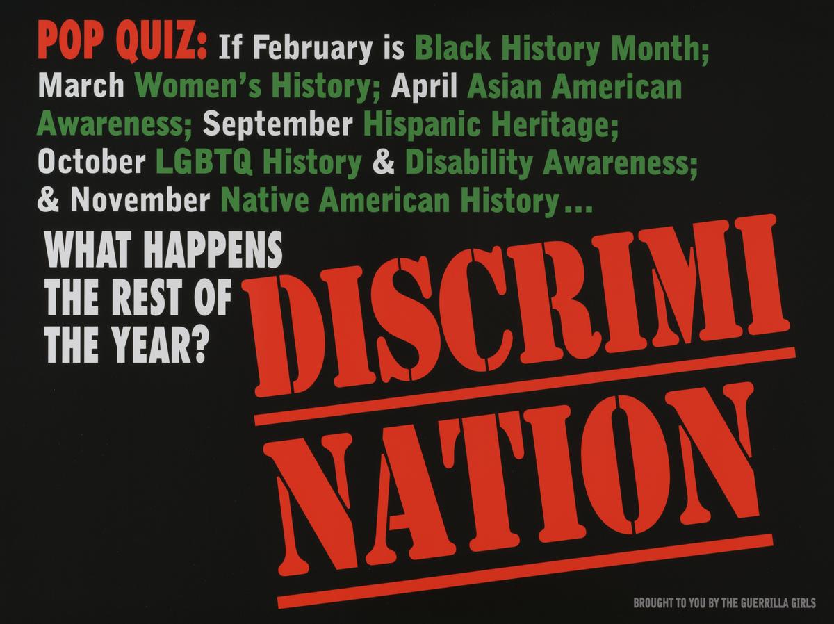 Pop Quiz Update by Guerrilla Girls