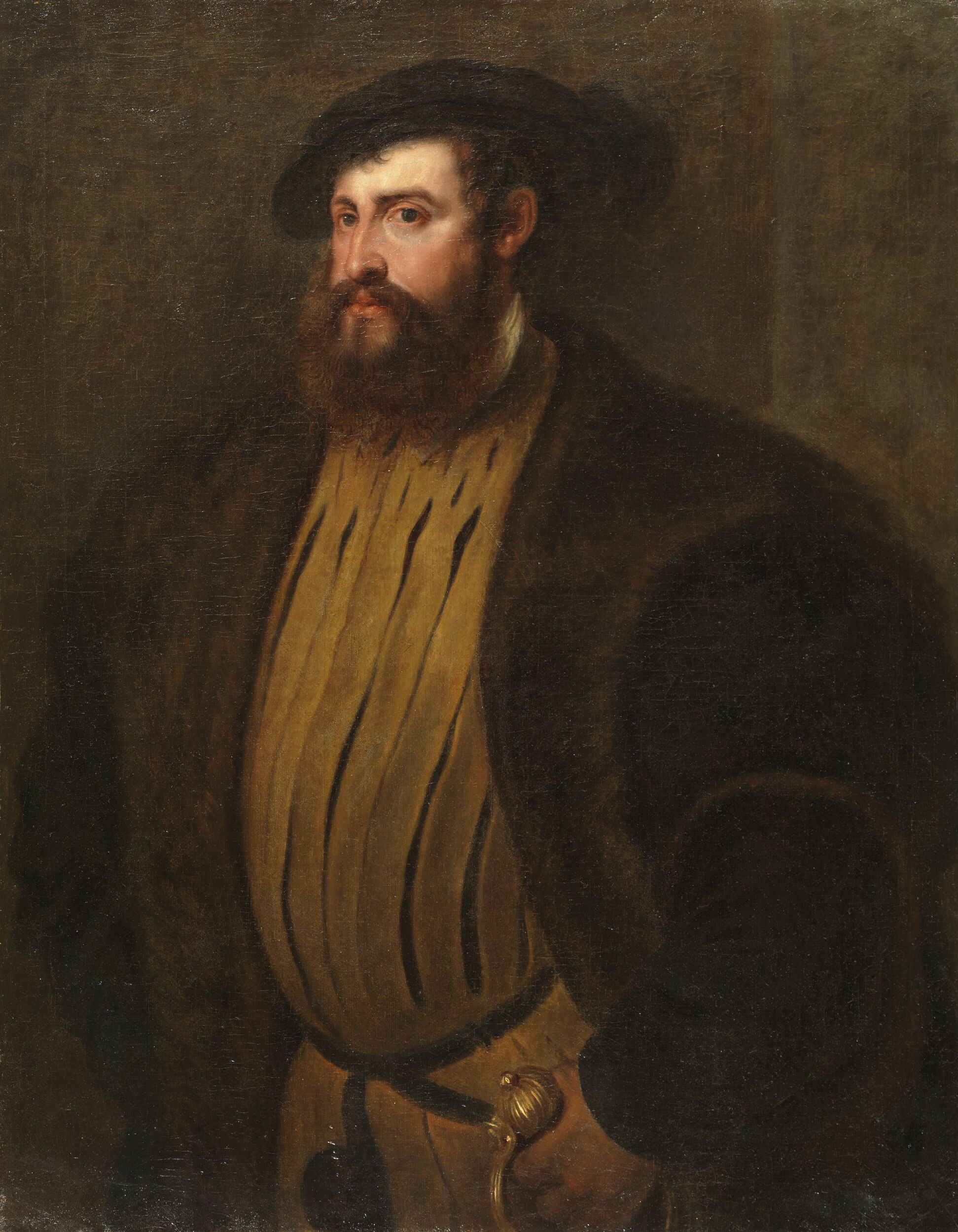 Portrait of Hernan Cortez (?) (after Titian) by Peter Paul Rubens
