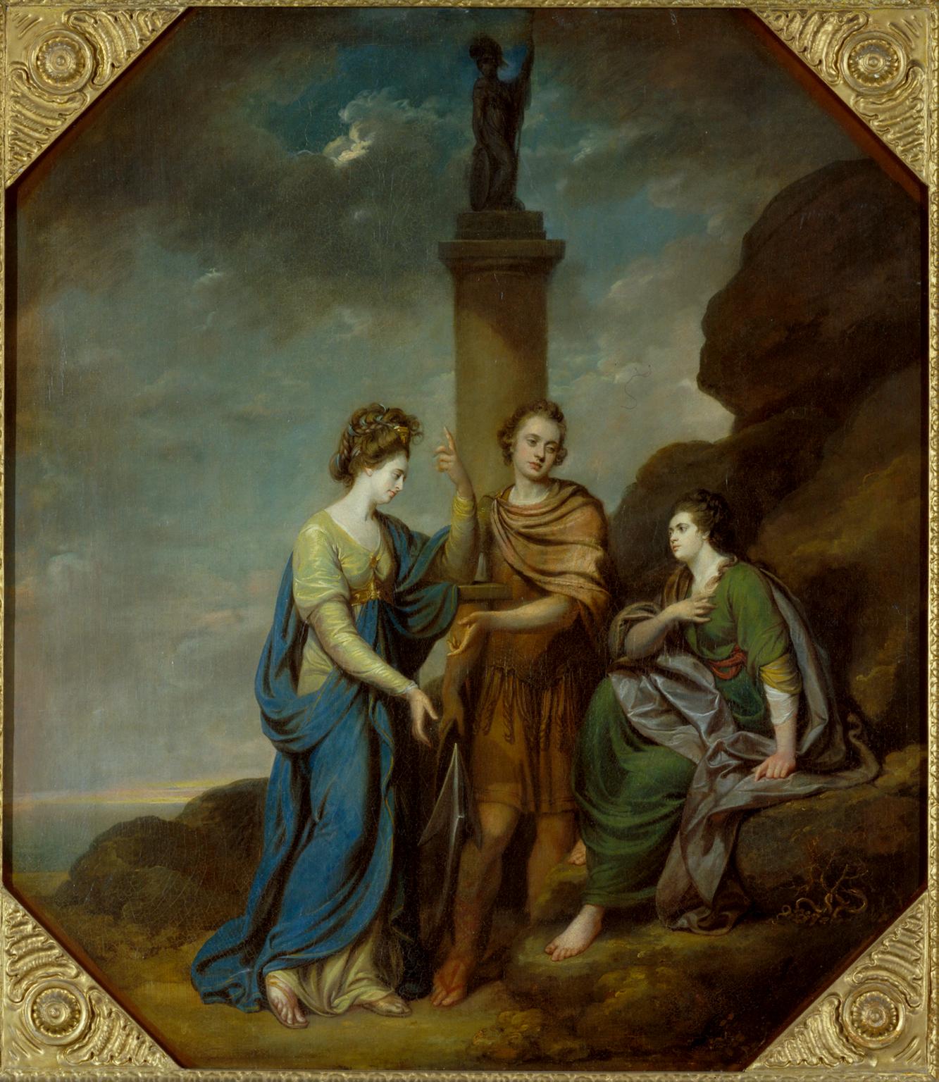 Portrait of a Gentleman, his Wife and Sister, in the Character of Fortitude introducing Hope as the Companion to Distress (‘The Witts Family Group’) by Richard Cosway