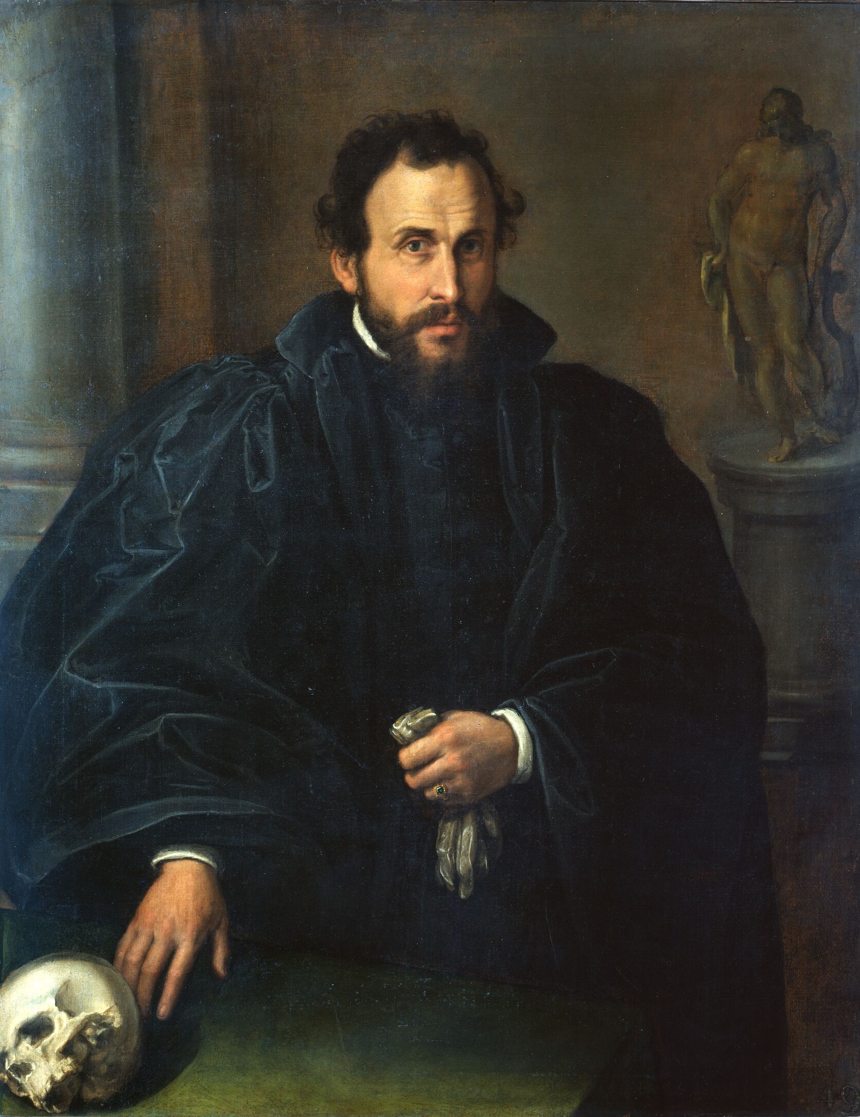 Portrait of a Man with a Skull by Lorenzo Lotto