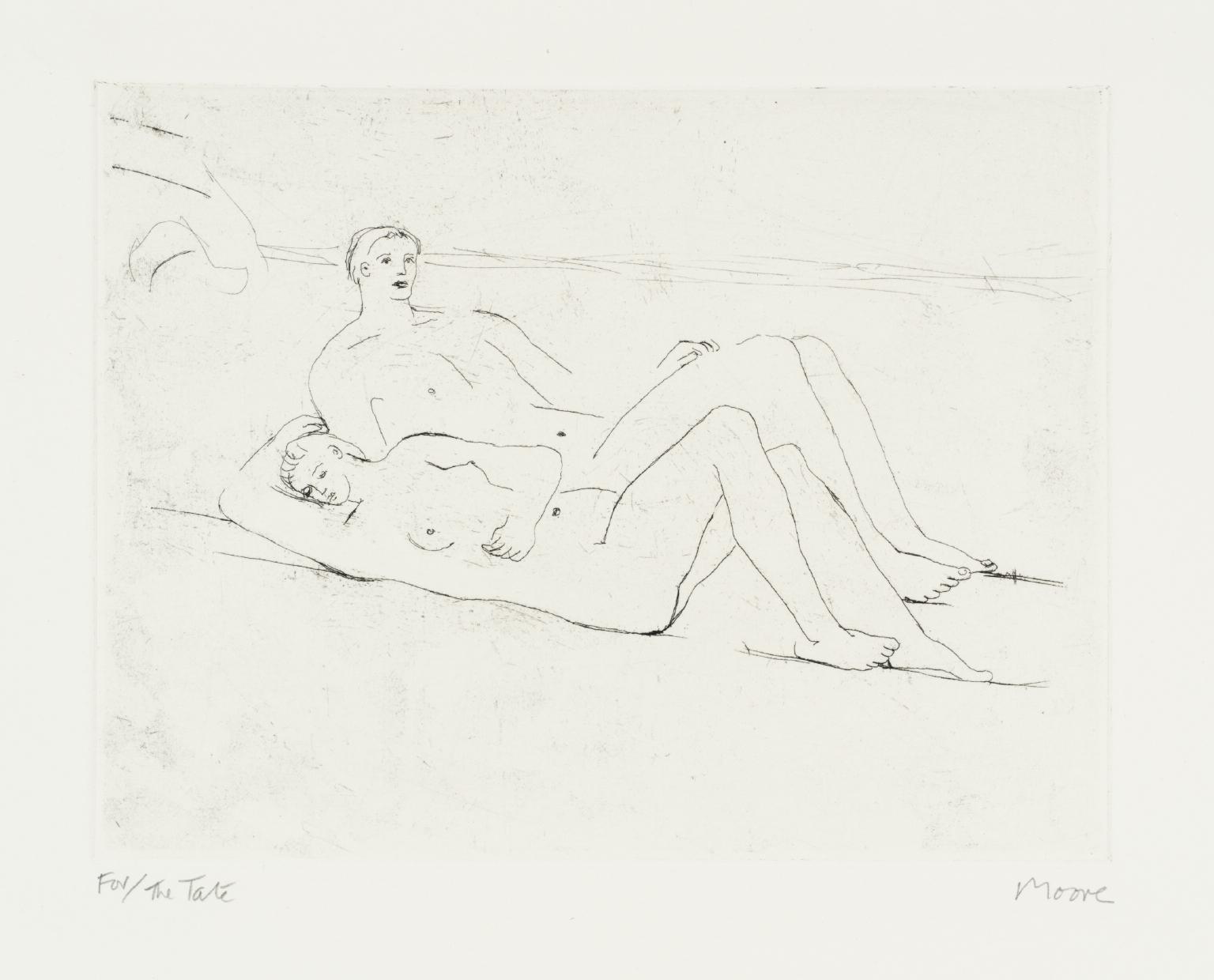 Reclining Figures on Beach by Henry Moore OM, CH
