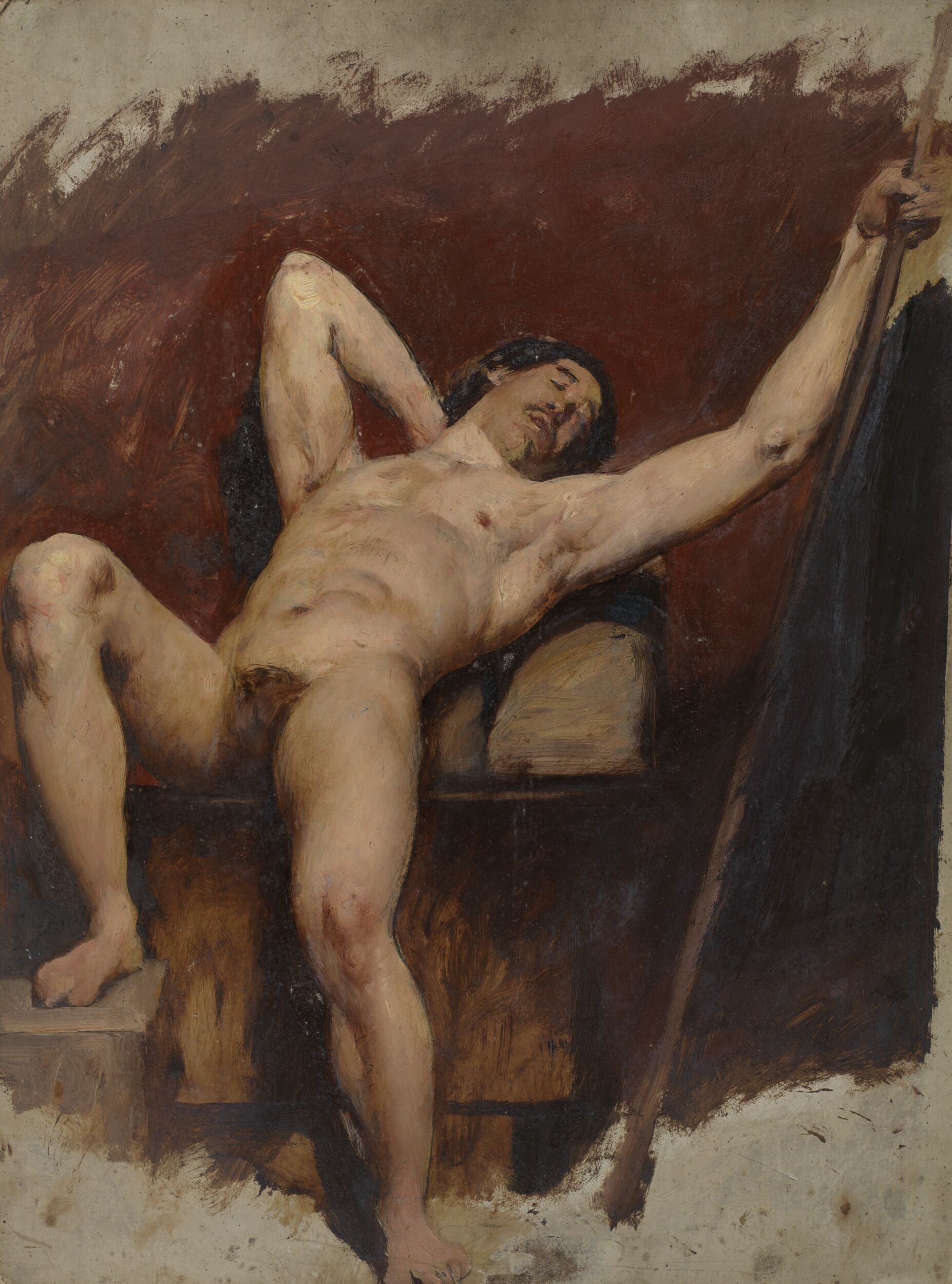 Reclining Male Nude, raised right Knee by William Etty