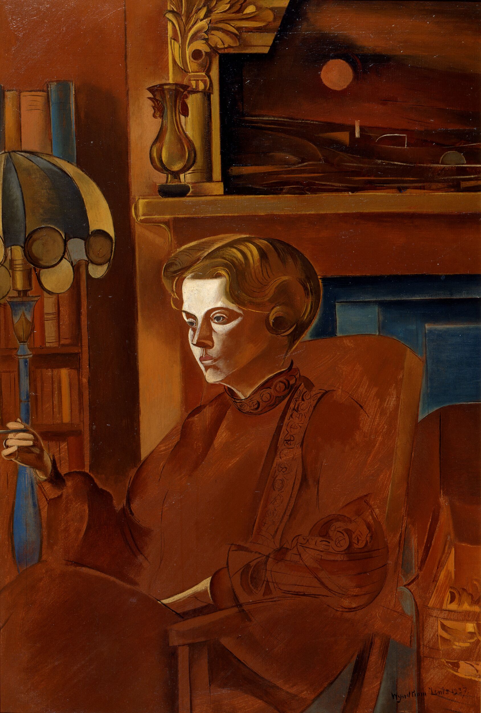 Red Portrait (Portrait of the artist's wife, Froanna) by Wyndham Lewis