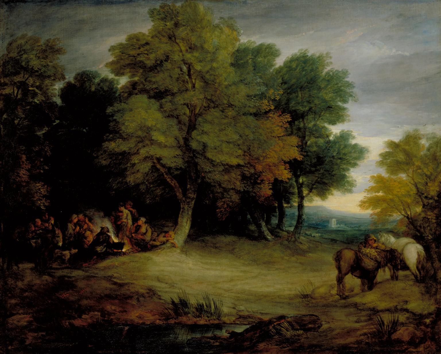 Rural Nomads Camping at Sunset by Thomas Gainsborough