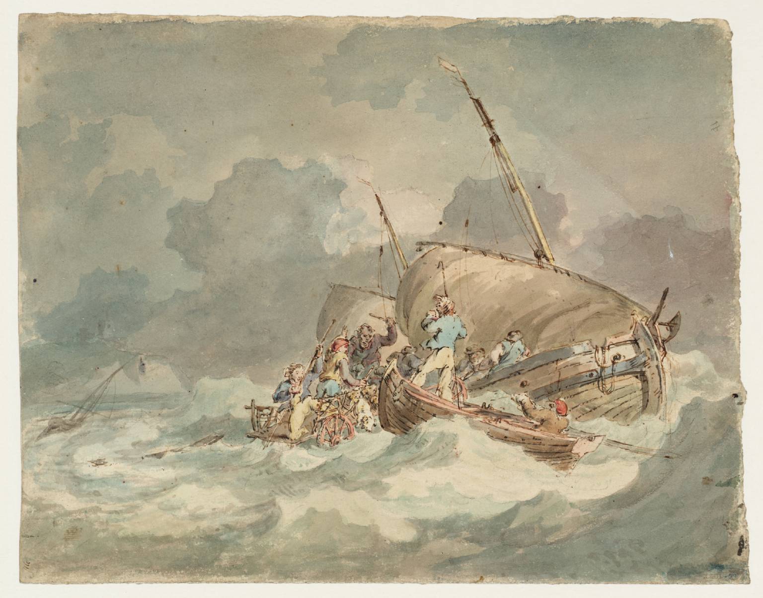 Sailors Getting Pigs on Board a Boat in a Choppy Sea by Joseph Mallord William Turner